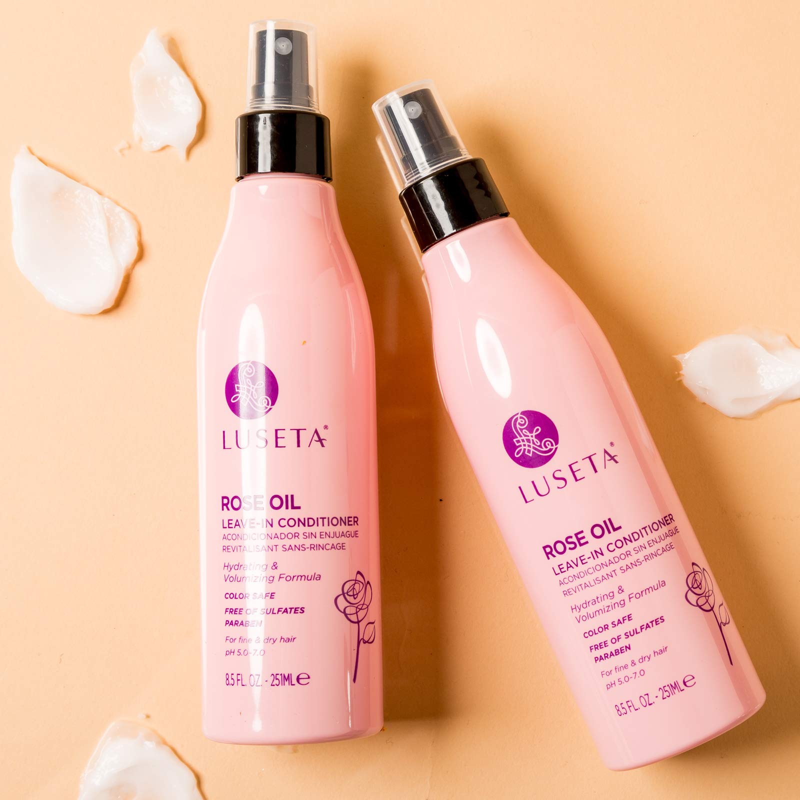 Luseta Rose Oil Leave in Conditioner for Fine & Dry Hair,Nourishing,Moisture,Volume,Silicone-Free,8.5Fl Oz