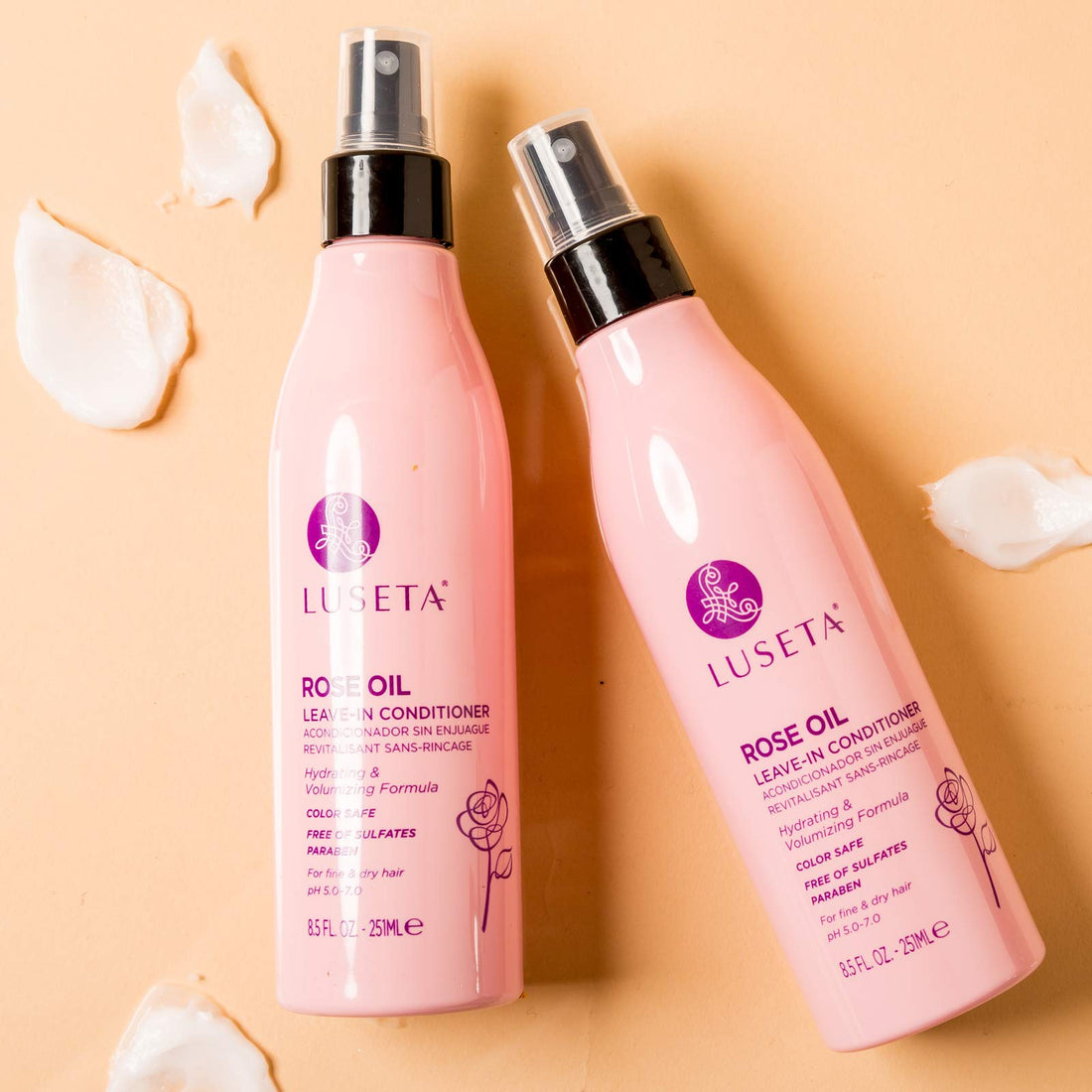 Luseta Rose Oil Leave in Conditioner for Fine & Dry Hair,Nourishing,Moisture,Volume,Silicone-Free,8.5Fl Oz