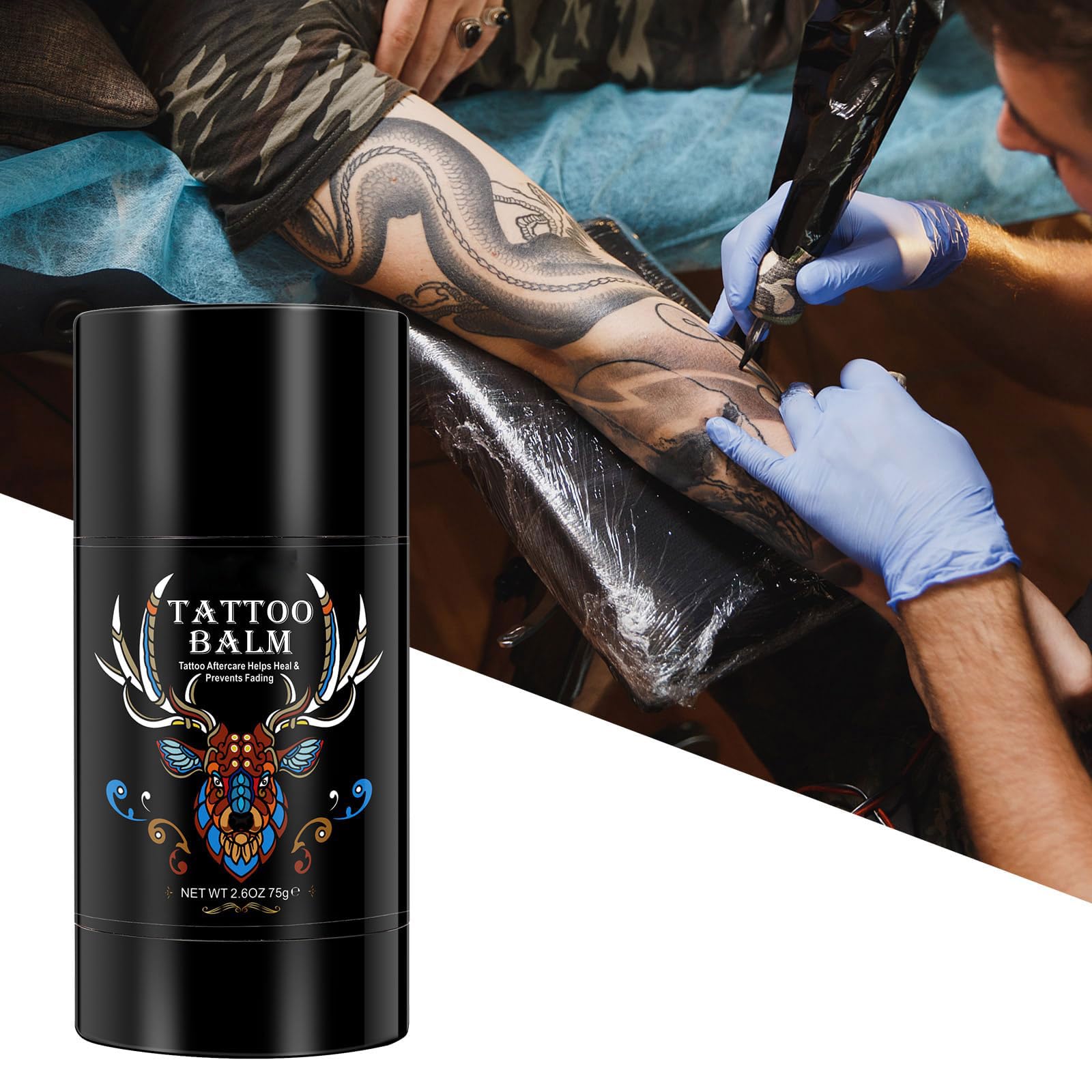 Tattoo Aftercare Butter Balm, 2.6 oz, Old & New Tattoo Moisturizer Healing Brightener for Color Enhance, Natural Organic Tattoo Cream