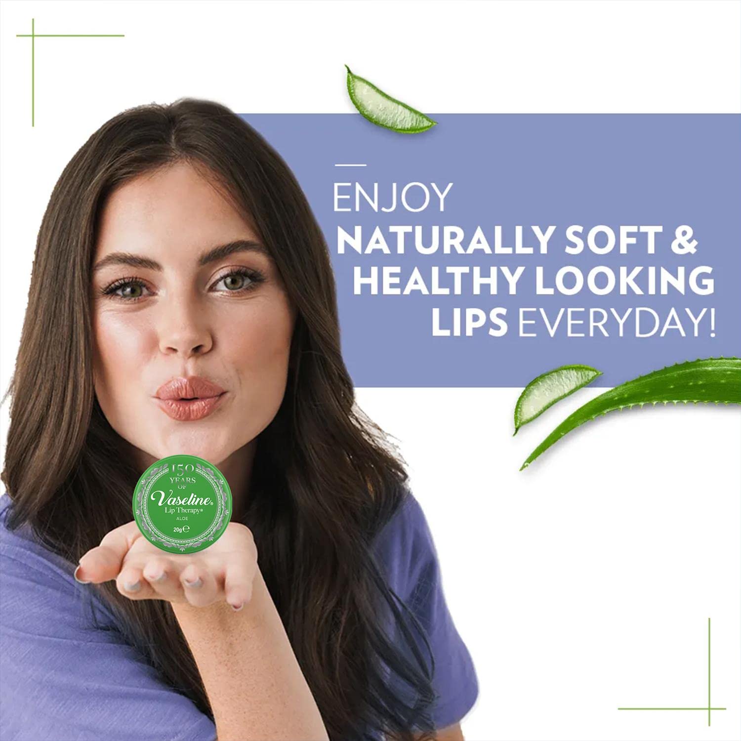Vaseline Lip Therapy | Vaseline Lip Balm | Lip Moisturizer for Very Dry Lips | Aloe | 20g