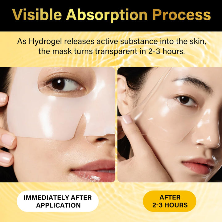 BXRUIAGN Snail Mucin Face Mask,Advanced Snail 96 Mucin Power Essence,Glass Glow Hydrogel Face Masks,Korean Skin Care,Travel Essentials (4pcs)