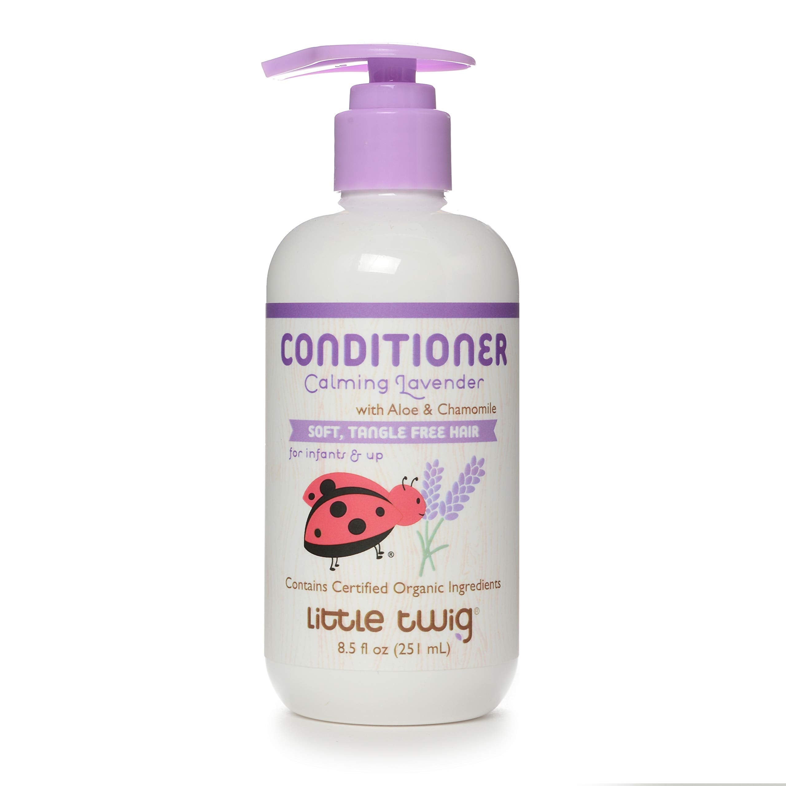 Little Twig All Natural, Hypoallergenic Conditioning Detangler with an Organic Blend of Lavender, Lemon, and Tea Tree Oils, Calming Lavender Scent, 8.5 Fluid Oz
