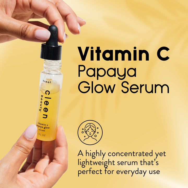 Cleen Beauty Vitamin C Serum for Face with Papaya Enzyme | Face Serum for Women - Paraben Free | Papaya Skin Glow Serum, 1 Fl. Oz.