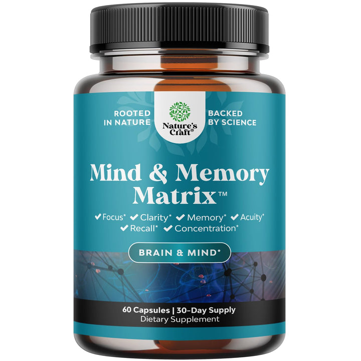 Advanced Nootropics Brain Support Supplement - Synergetic Mental Energy and Focus Supplement with Brain Vitamins for Cognitive Enhancement - Mind and Memory Supplement for Brain Health (30 Servings)