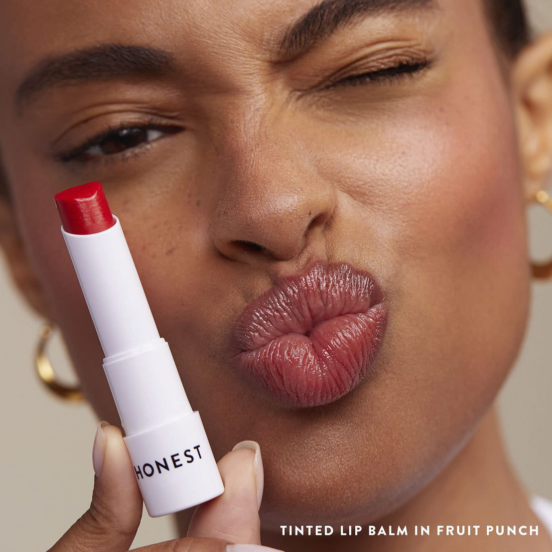 Honest Beauty Tinted Lip Balm, Fruit Punch | Vegan | 6+ Hours Of Moisture | Paraben Free, Silicone Free, Cruelty Free | 0.141 Oz. (Packaging May Vary)