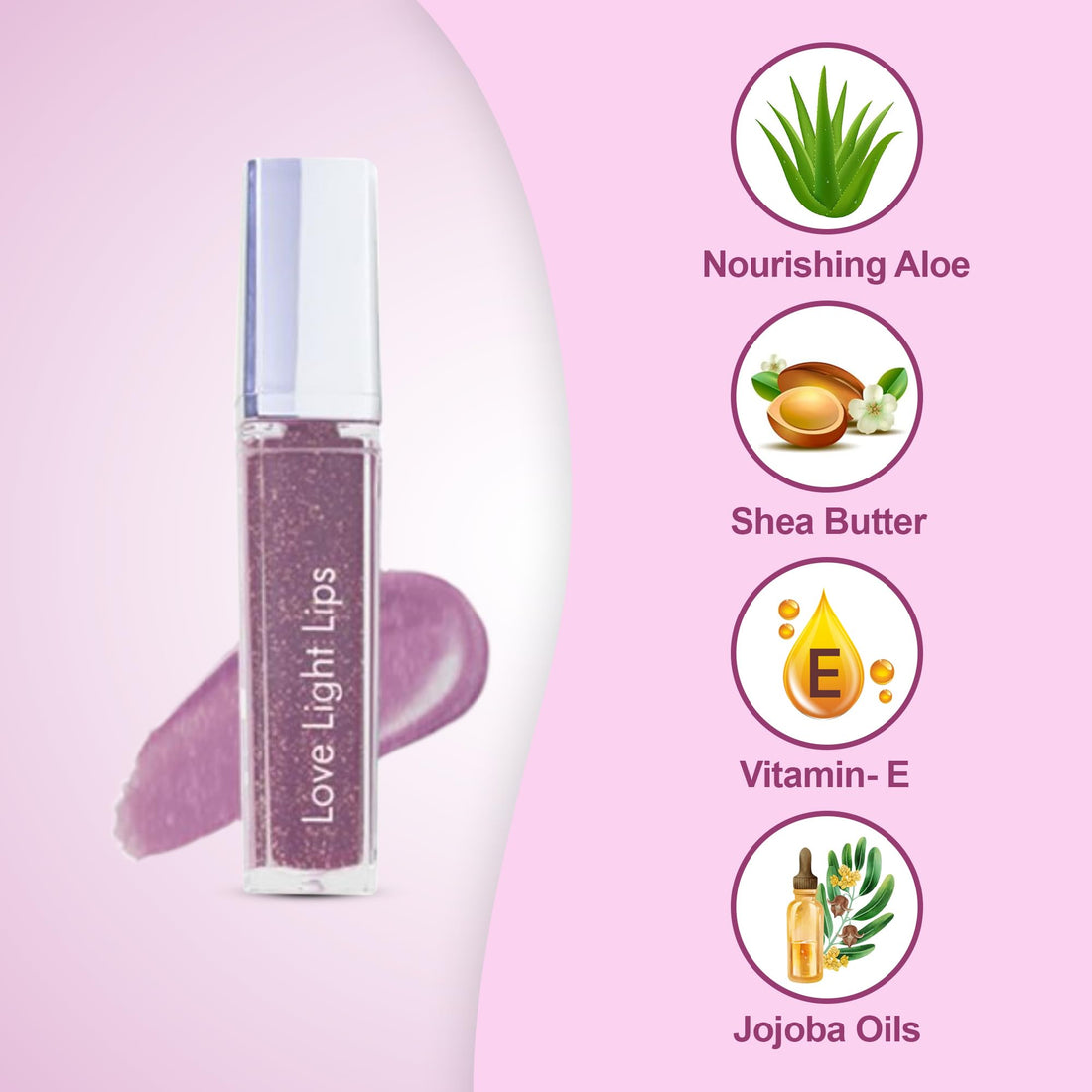 Light Up Lip Gloss with Mirror | Hot Pink Glitter | Bright LED Lighted Wand |Gifts|Holidays|Christmas|Bridal