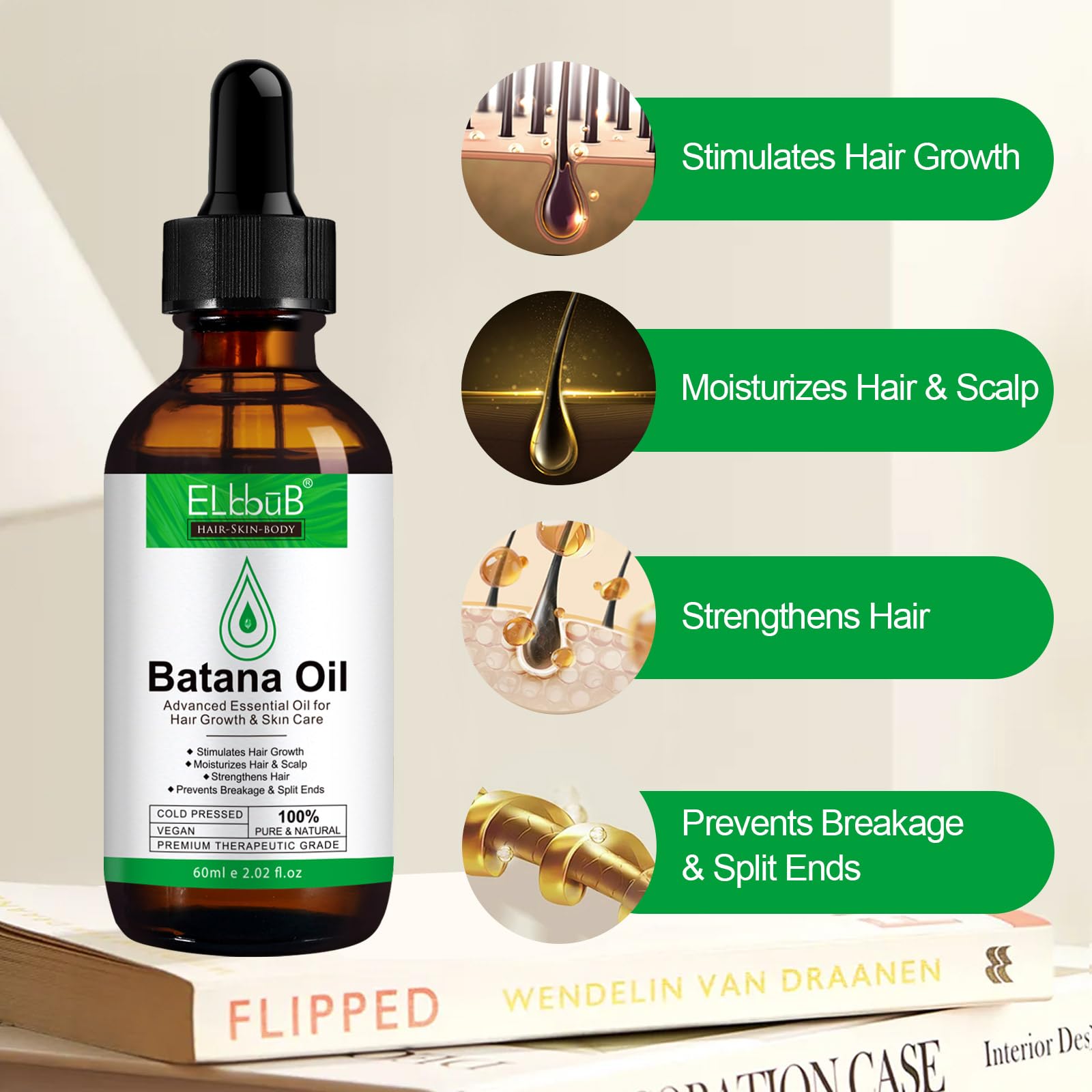 ReliCo Batana Oil for Hair Growth Dr Sebi Organic - 100% Raw Batana Oil from Honduras, Pure Natural for Thickness, Hair Loss Treatments for Black Women Men, 2.02 fl.oz