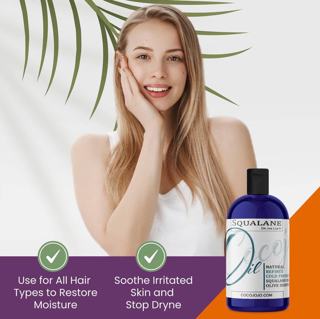 Dr Joe Lab Squalane Oil Pure Plant Derived Refined Cold Pressed Squalene From Olives Vegan Undiluted Bulk Carrier Oil for Face Skin Hair Body Cosmetics Natural Cleanser Moisturizer (8 oz)