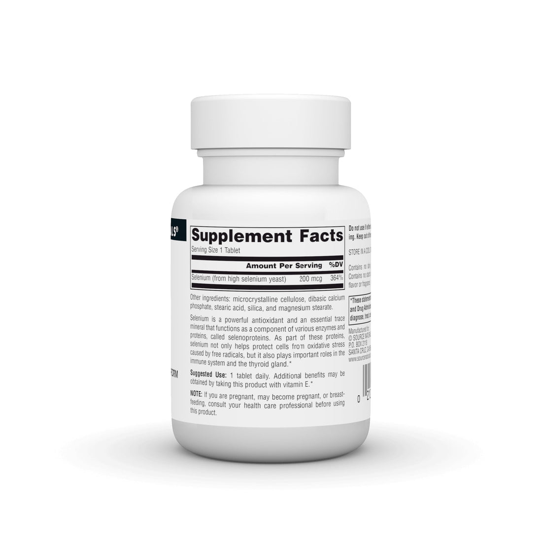 Source Naturals Selenium, Organically Bound Food-Form Antioxidant*, 200 mcg - 60 Tablets