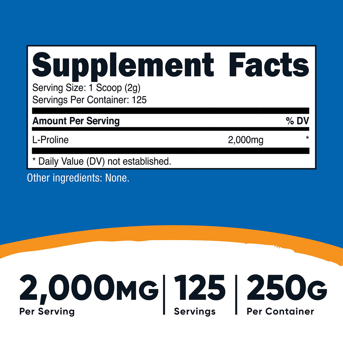 Nutricost L-Proline Powder 250 Grams - 2,000mg Per Serving, Non-GMO