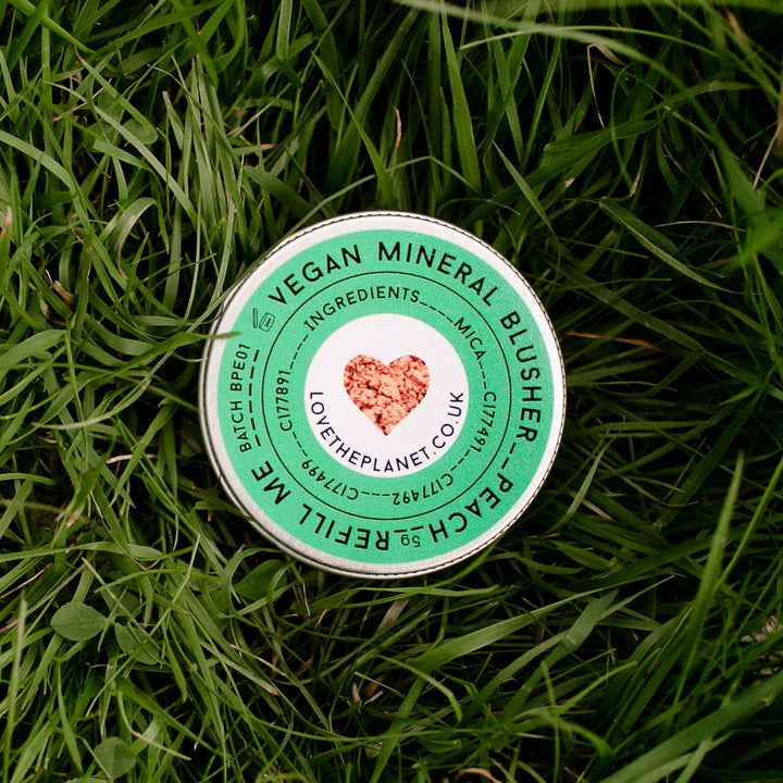 Love the Planet Vegan Mineral Blusher Shade Peach in Refillable Tin