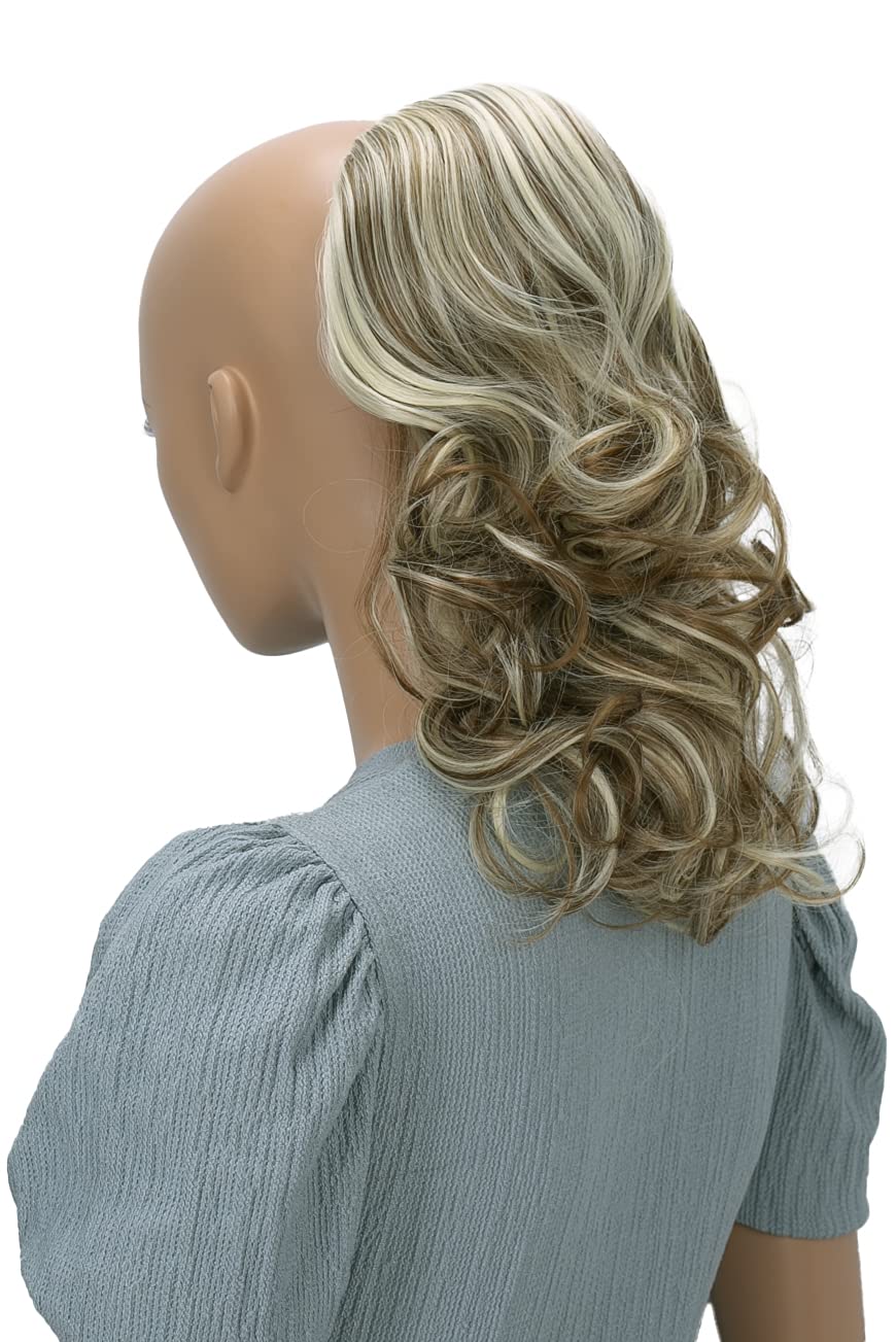 PRETTYSHOP Hair Piece Ponytail Drawstring Extension Wavy Voluminous Nature Looking Heat-Resisting 16 light brown/light blond mix # 6H613 PH216