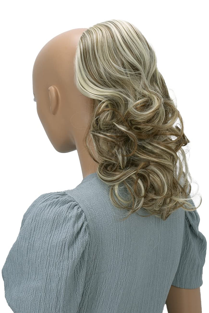 PRETTYSHOP Hair Piece Ponytail Drawstring Extension Wavy Voluminous Nature Looking Heat-Resisting 16 light brown/light blond mix # 6H613 PH216