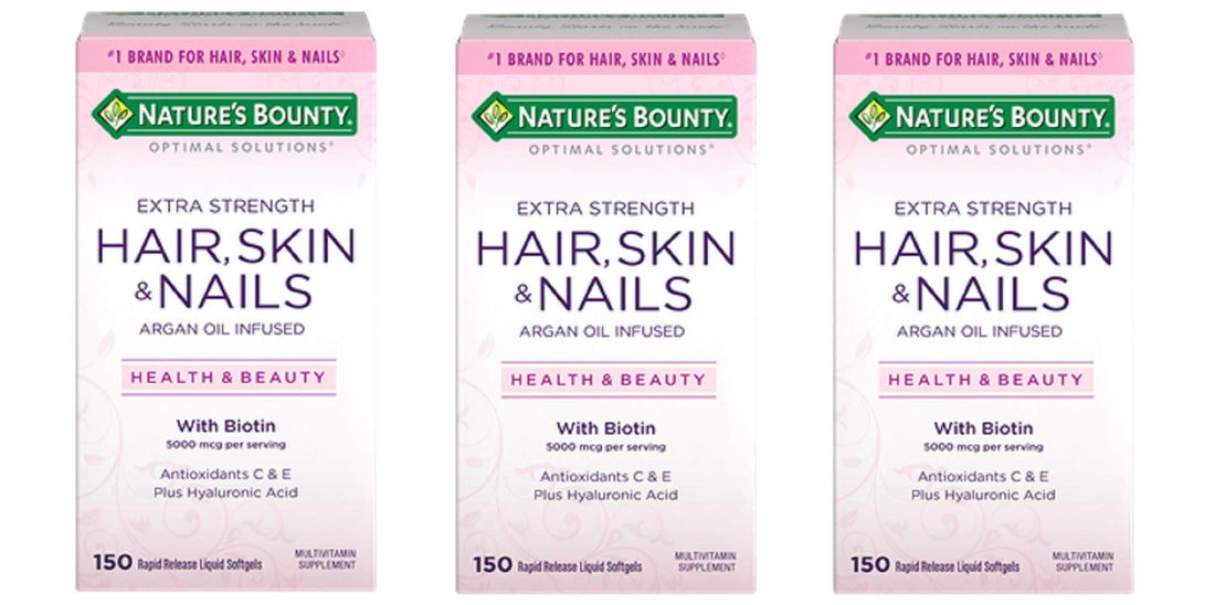 Nature's Bounty Extra Strength Hair Skin Nails, 150Count, Pack of 3