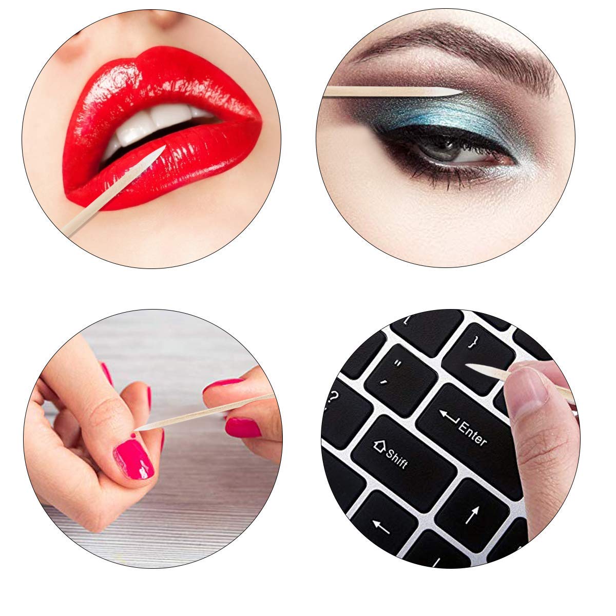 Fenshine 1000 Count Microblading Cotton Swab, Cotton Swabs Pointed Tip, Cotton Swabs Wood Sticks, Cotton Tipped Applicator, Tattoo Permanent Supplies (1000pcs)