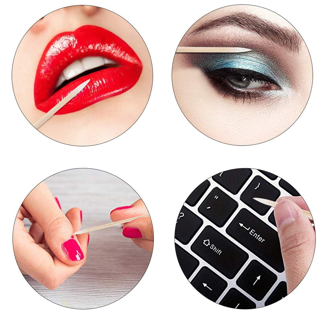 Fenshine 1000 Count Microblading Cotton Swab, Cotton Swabs Pointed Tip, Cotton Swabs Wood Sticks, Cotton Tipped Applicator, Tattoo Permanent Supplies (1000pcs)