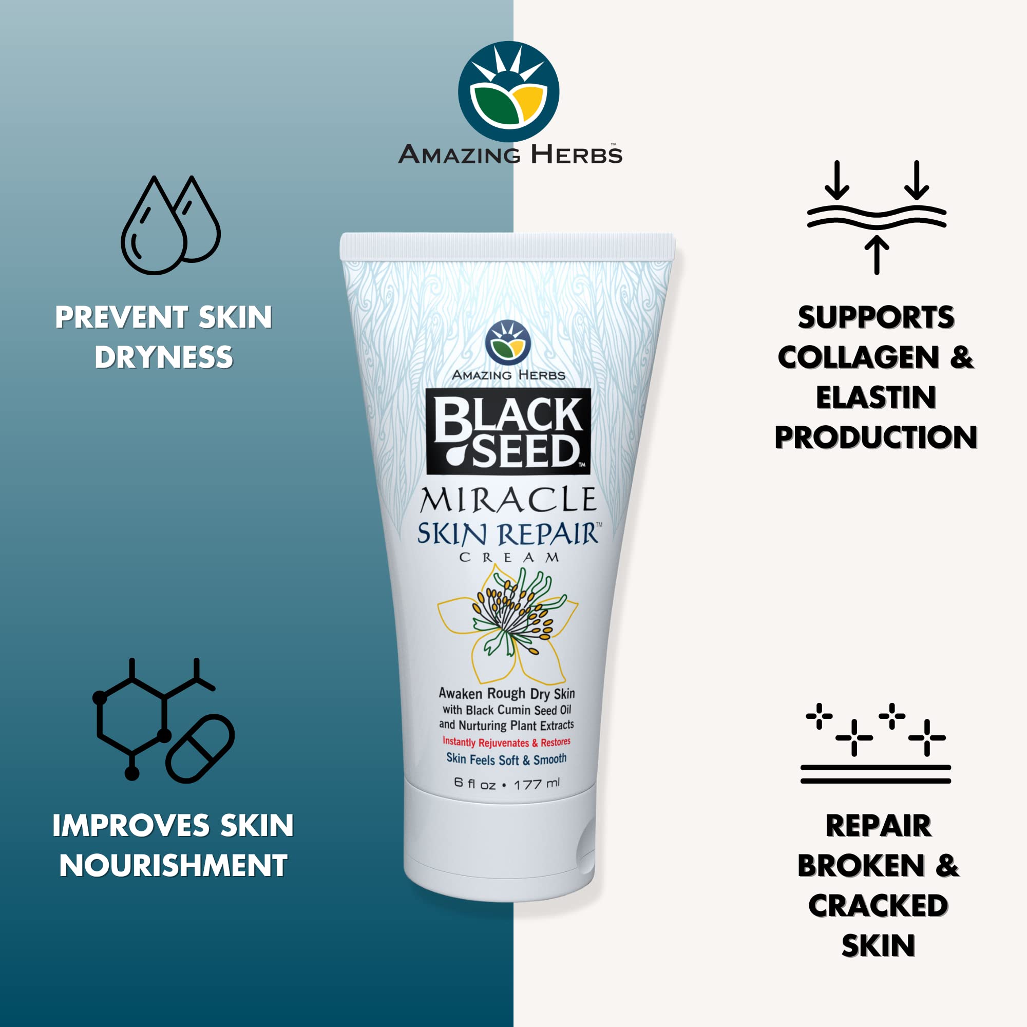 Black Seed Miracle Skin Repair Cream, 6 Ounce