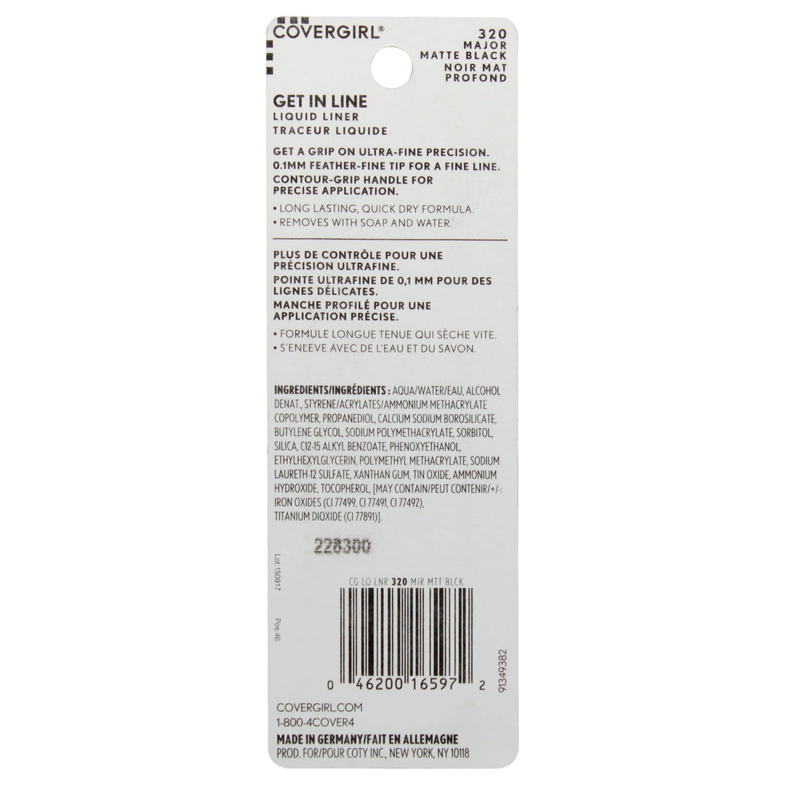Covergirl Get In Line Liquid Eyeliner, Black Out, 0.04 Pound