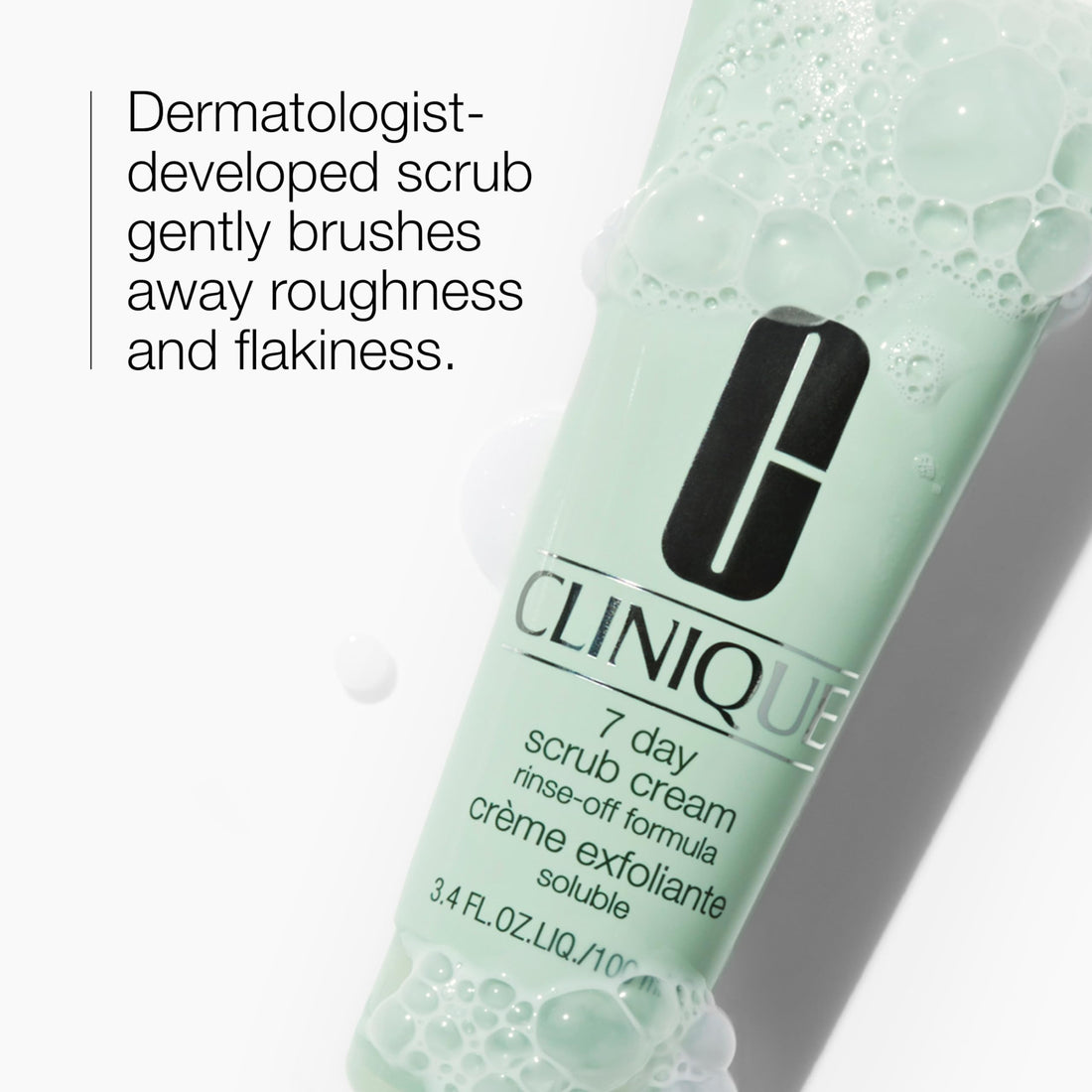Clinique 7 Day Daily Gentle Face Exfoliator Lightweight Scrub Cream With Silica For All Skin Types, 3.4 Fl Oz