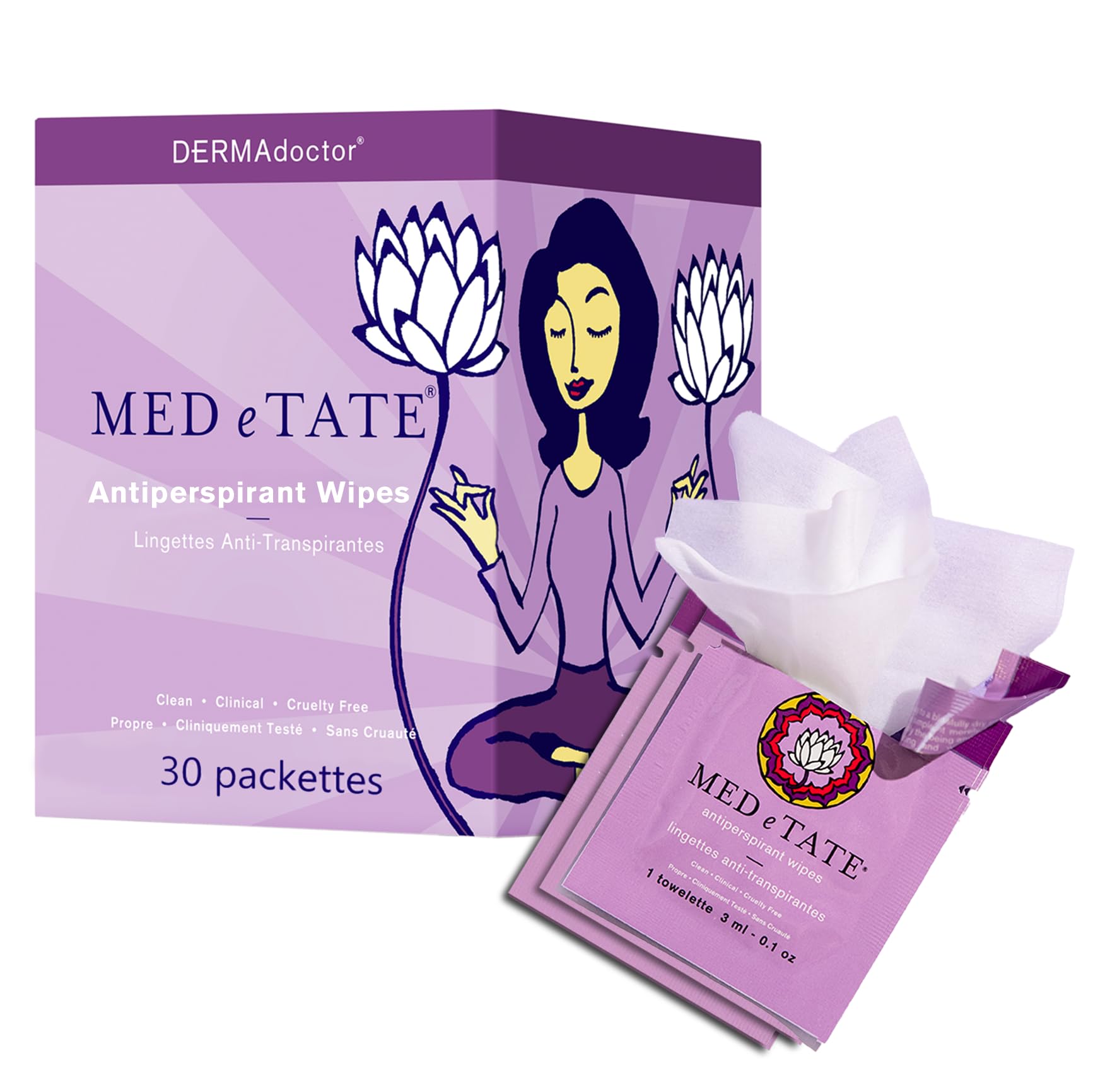DERMAdoctor MED e TATE Antiperspirant Wipes 30 Packettes