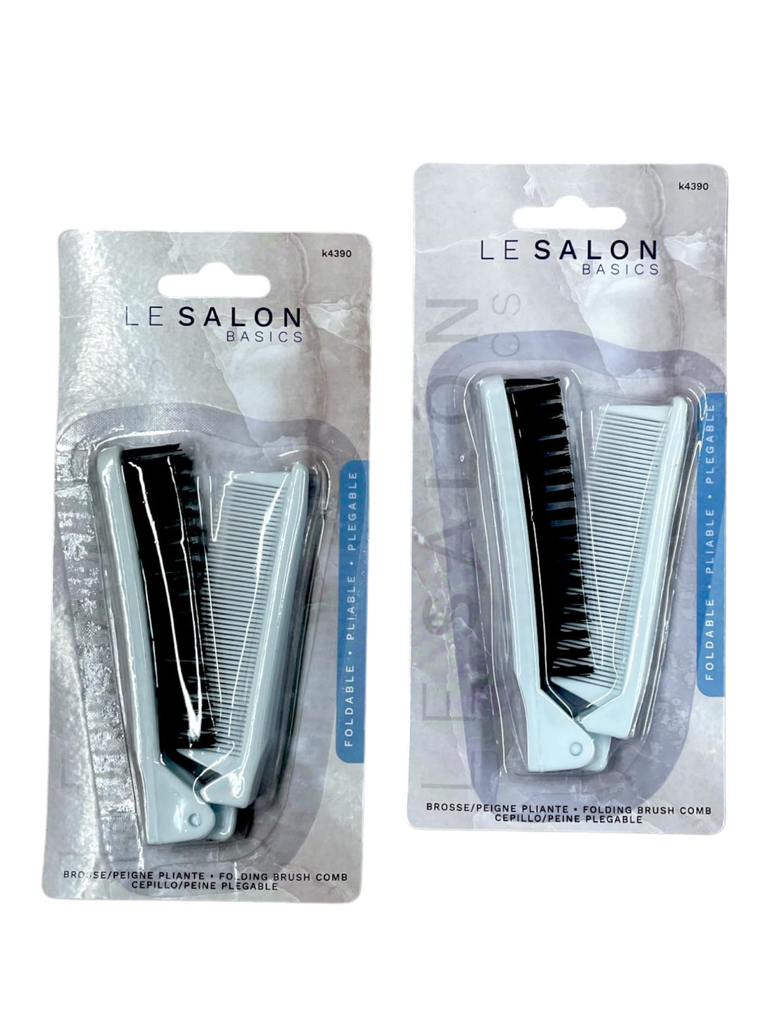 Folding Compact Travel Pocket HAIR BRUSH/COMB, 1 Red 1 White