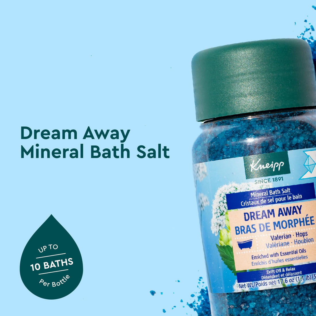 Kneipp Deep Sleep Mineral Bath Salts Valerian and Hops 17.6 Oz