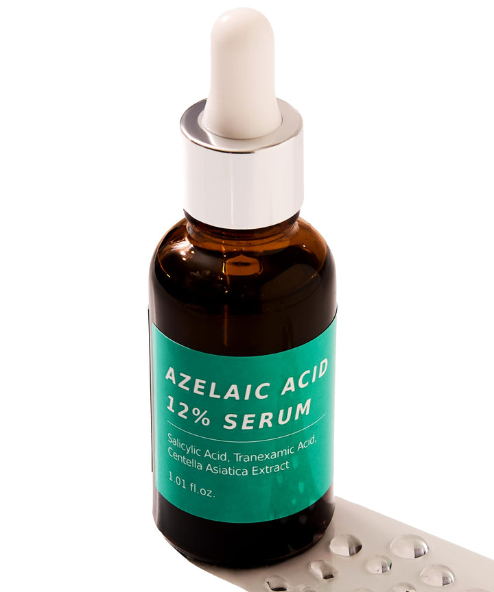 Azelaic Acid 12% Facial Serum w/Niacinamide – Rapid Relief for Rosacea, Reduces Cystic Acne Scars & Pigmentation, Soothes Redness, Pimples, & Blackheads – for Sensitive Skin Korean Skincare