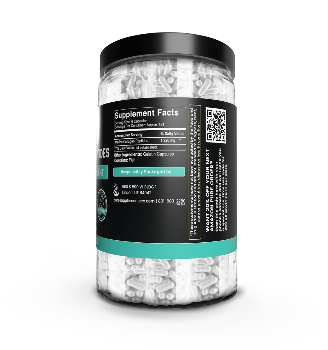 Pure Original Ingredients Collagen Peptides (730 Capsules) No Magnesium Or Rice Fillers, Always Pure, Lab Verified