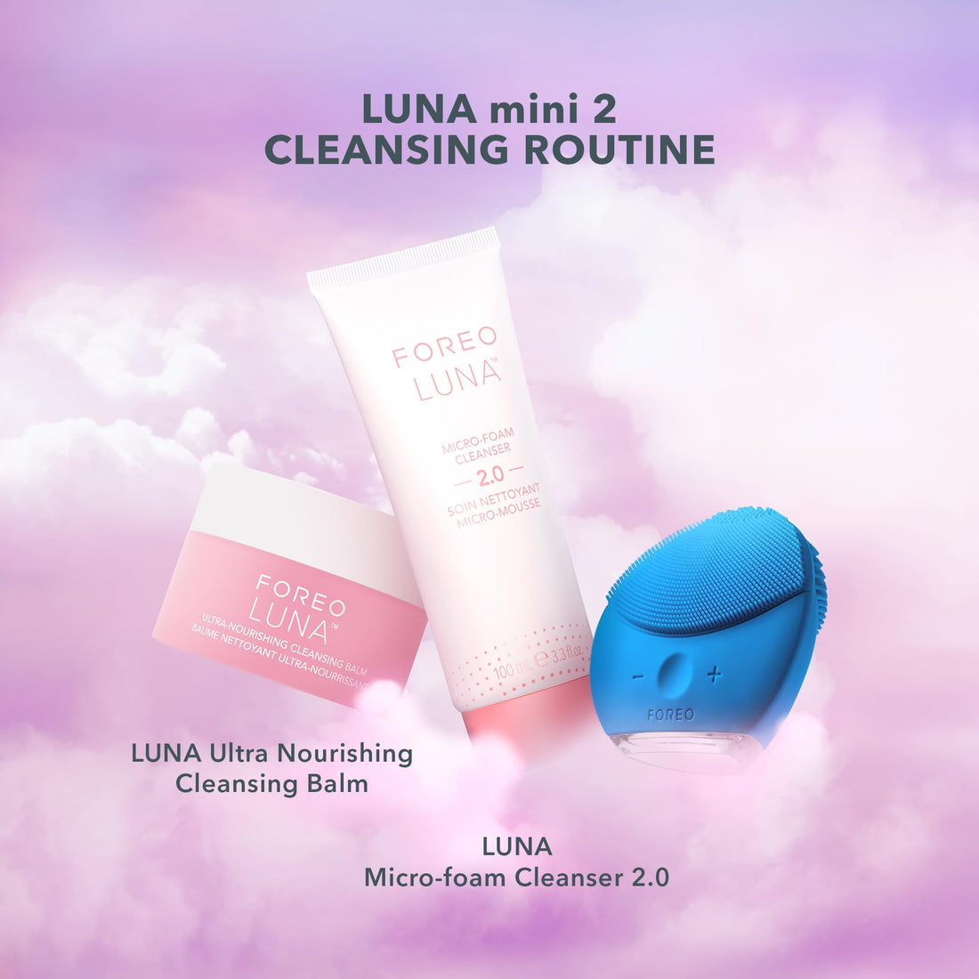 FOREO LUNA mini 2 Silicone Facial Cleansing Brush for Spa Skincare at Home, Aquamarine