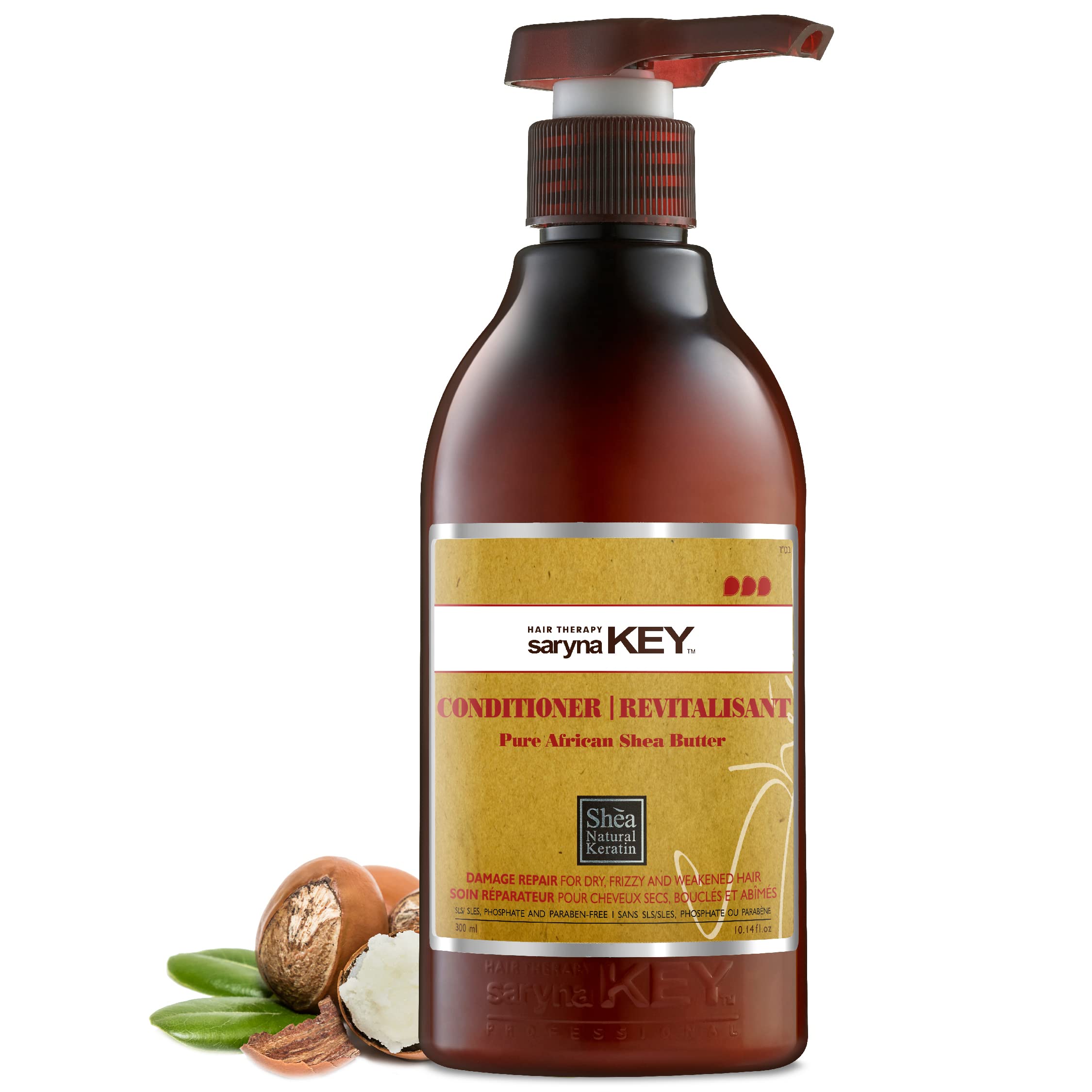 Saryna Key Hair Conditioner with Pure African Shea Butter for Dry Frizzy and Damaged Hair - Moisturizing and Hydrating Conditioner (300ml/10.14oz)