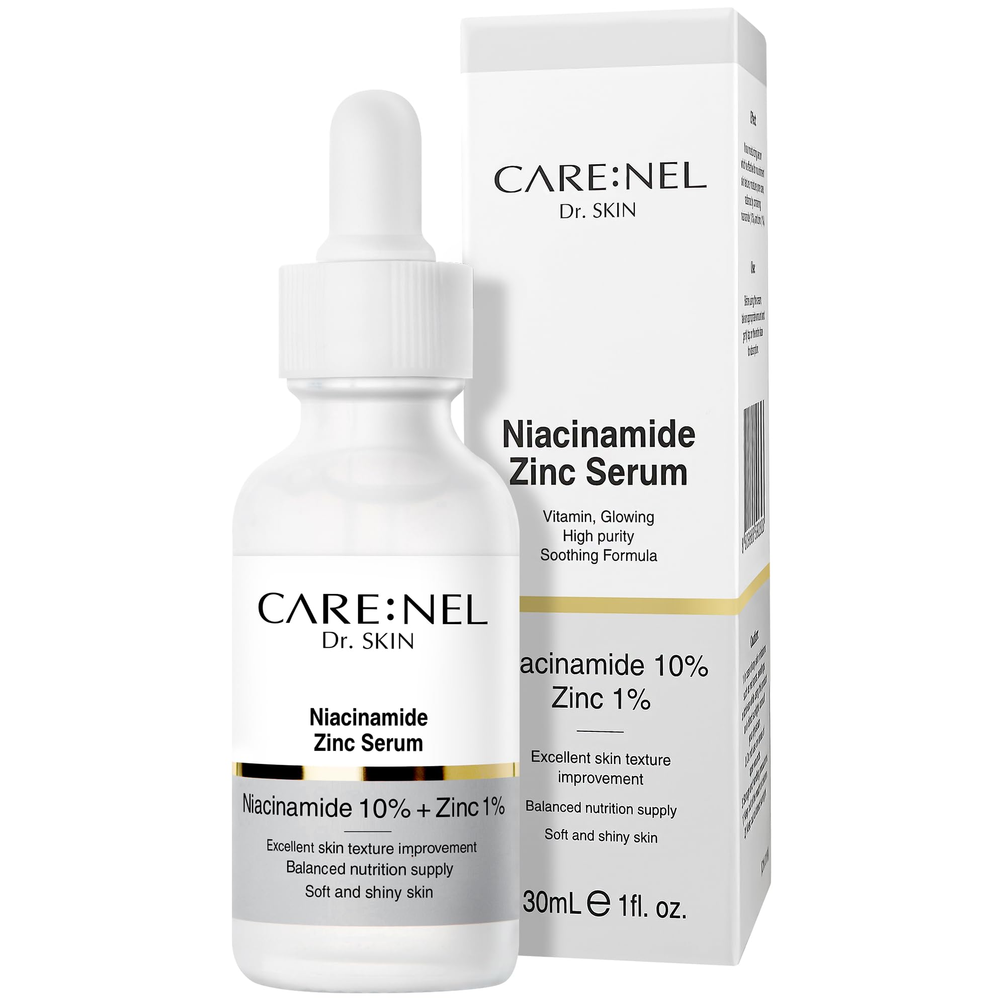 Korean Skin Care Serum Vitamin B, C Serum for Face - Niacinamide 10% Zinc 1% - K Beauty Hydrating Facial Serum - 1fl.oz.(30ml)
