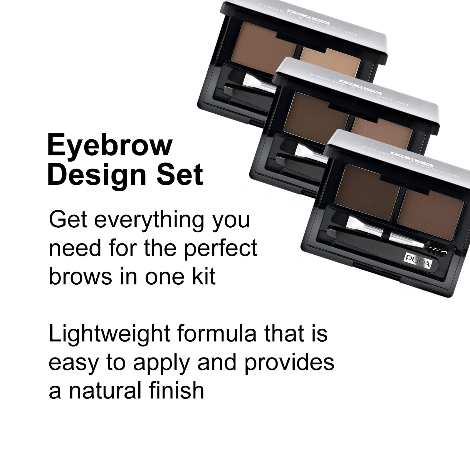 PUPA Milano Eyebrow Design Set - Professional Eyebrow Kit. All You Need, to Have Perfect Eyebrows (002 BROWN), 040056002