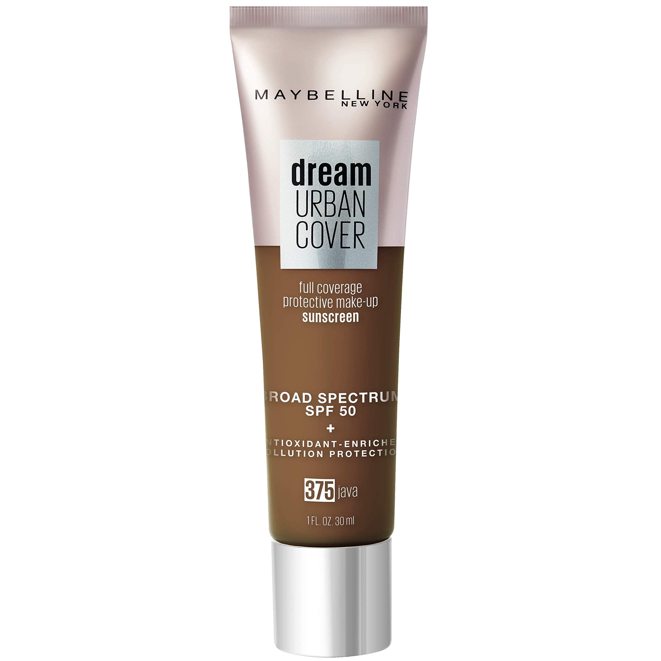 Maybelline Dream Urban Cover Flawless Coverage Foundation Makeup, SPF 50, Java