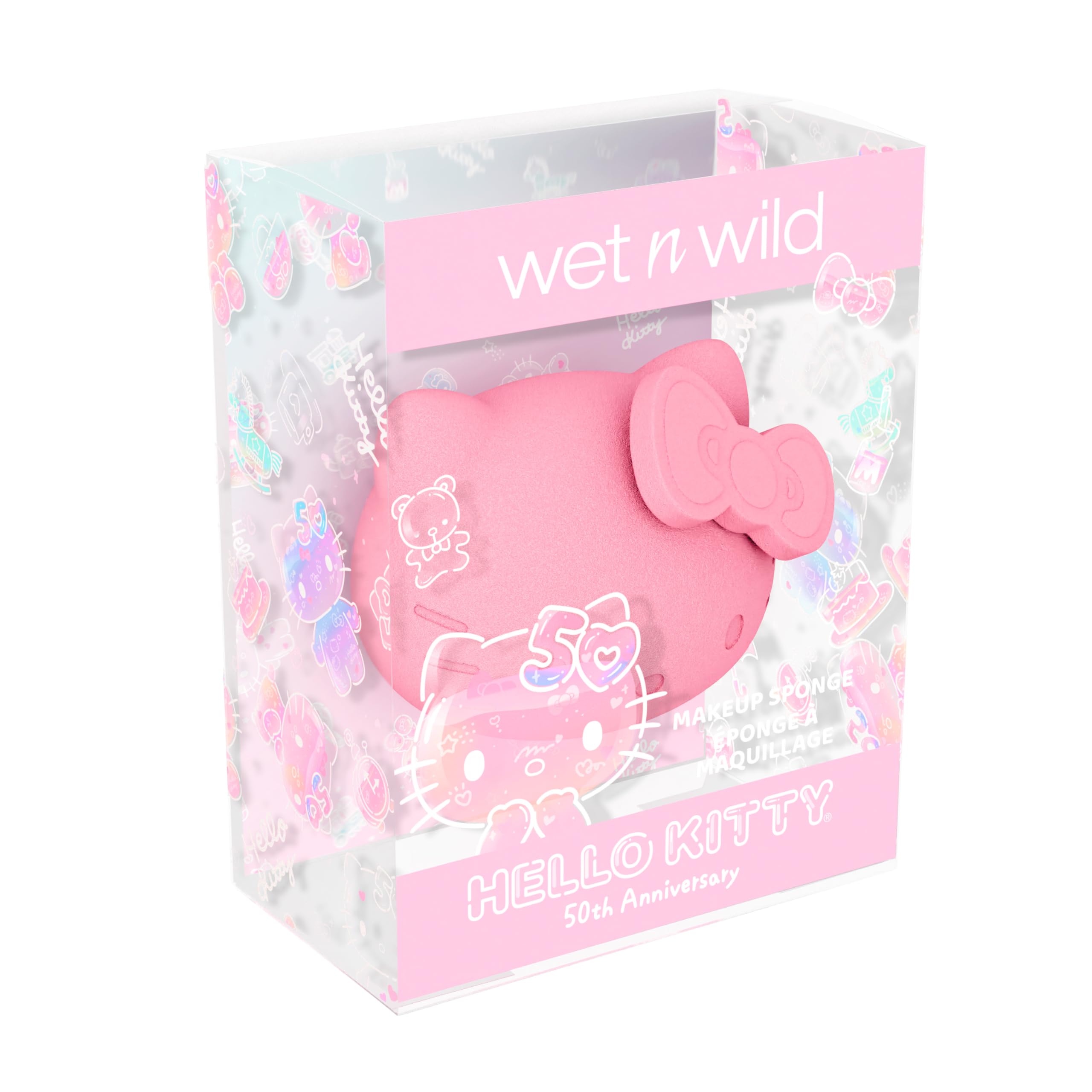 wet n wild Limited Edition Hello Kitty Makeup Sponge, 3D Pink Beauty Blender, Hydrophilic, Streak-Free Application