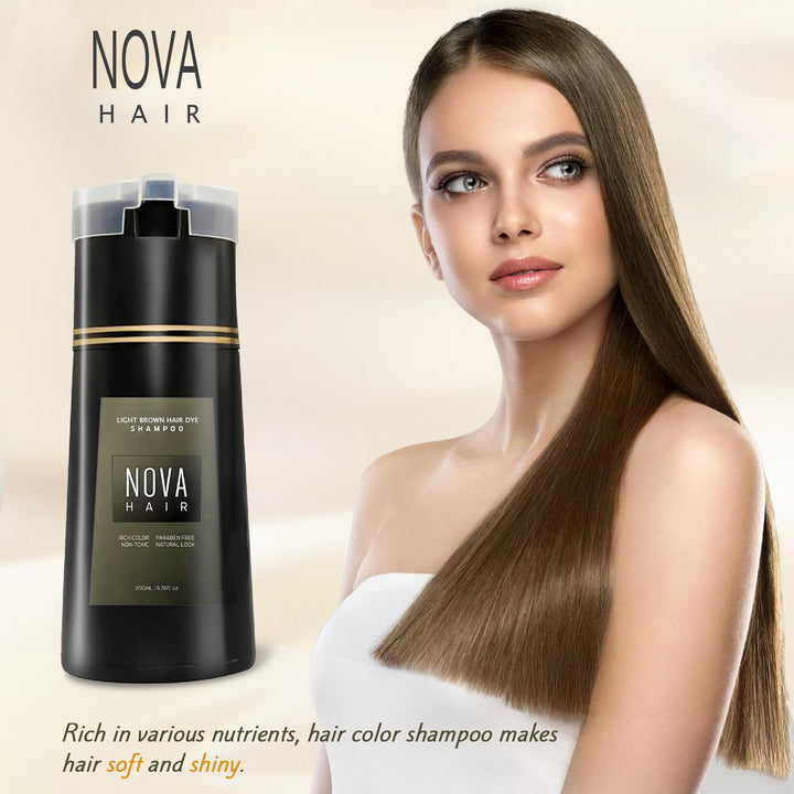 Nova Hair Dye Shampoo,Nova Hair Instant Dye Shampoo,Nova Hair Dye Shampoo 3 in 1, for Men & Women (Black)