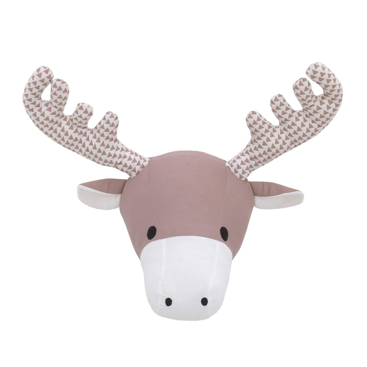 NoJo Brown and White Moose Plush Head Wall Décor