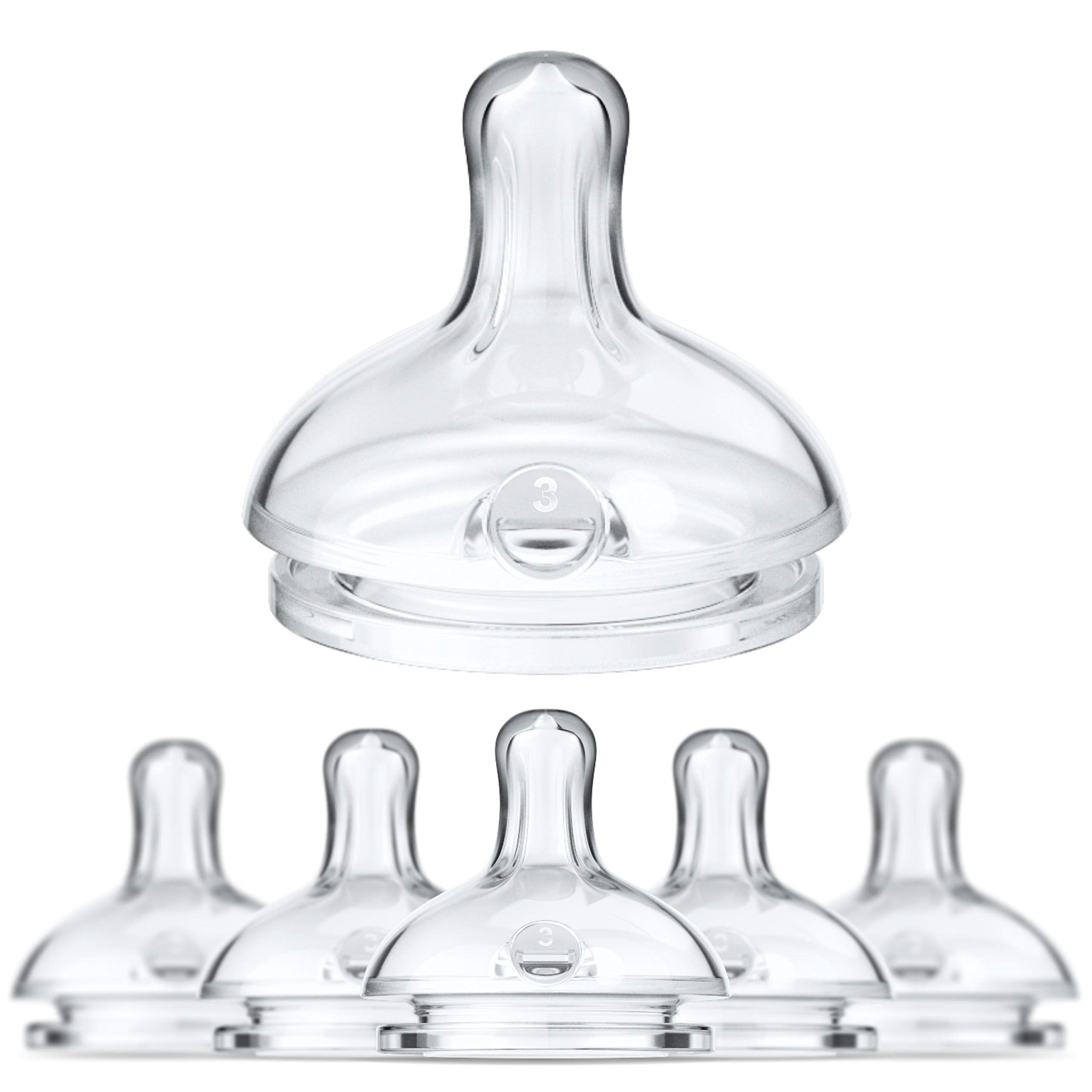 Smilo Anti-Colic Bottle Nipple, Fast Flow 9M+, Stage 3 Suitable from 9 Months, Smooth Flow Anti-Colic (Pack of 6)