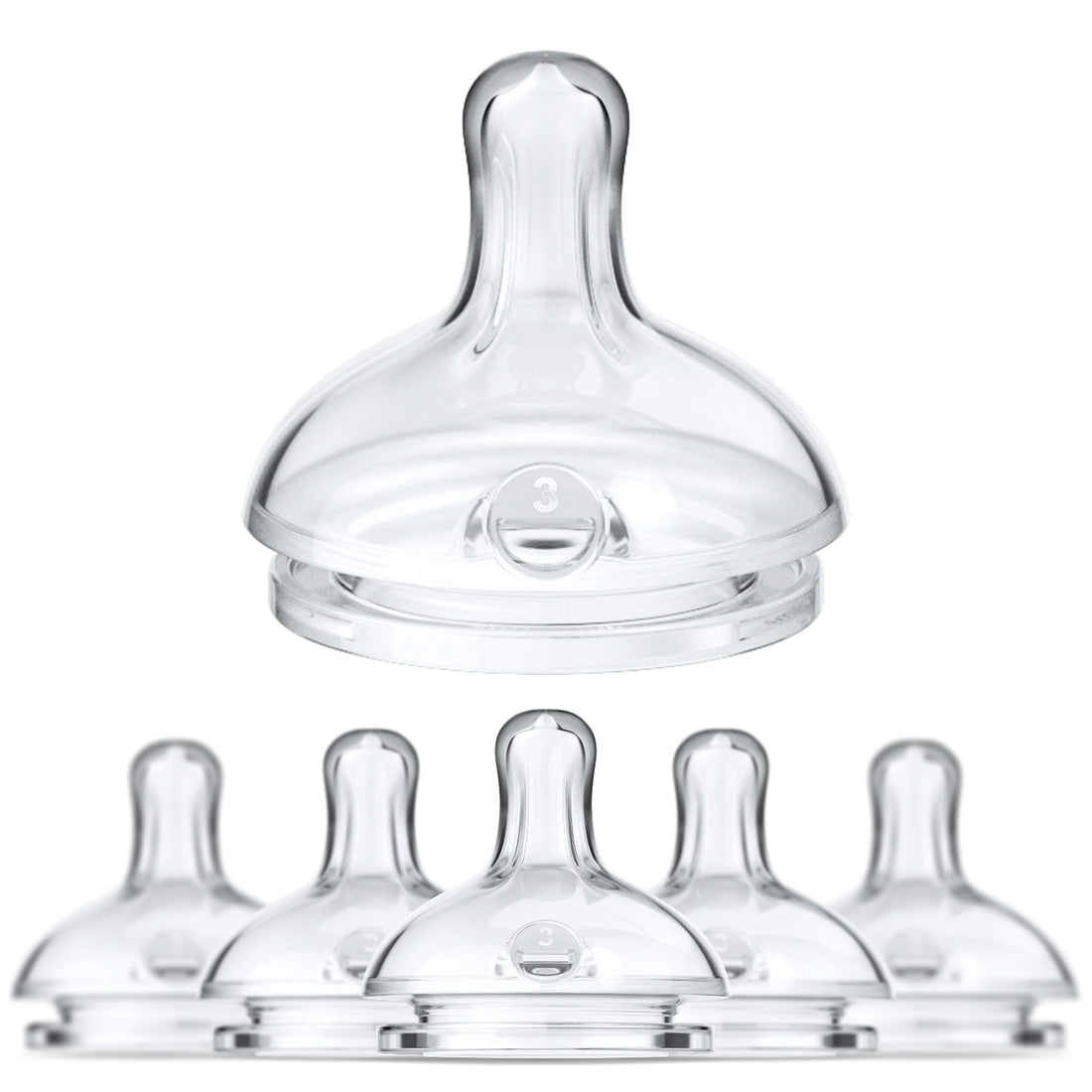 Smilo Anti-Colic Bottle Nipple, Fast Flow 9M+, Stage 3 Suitable from 9 Months, Smooth Flow Anti-Colic (Pack of 6)