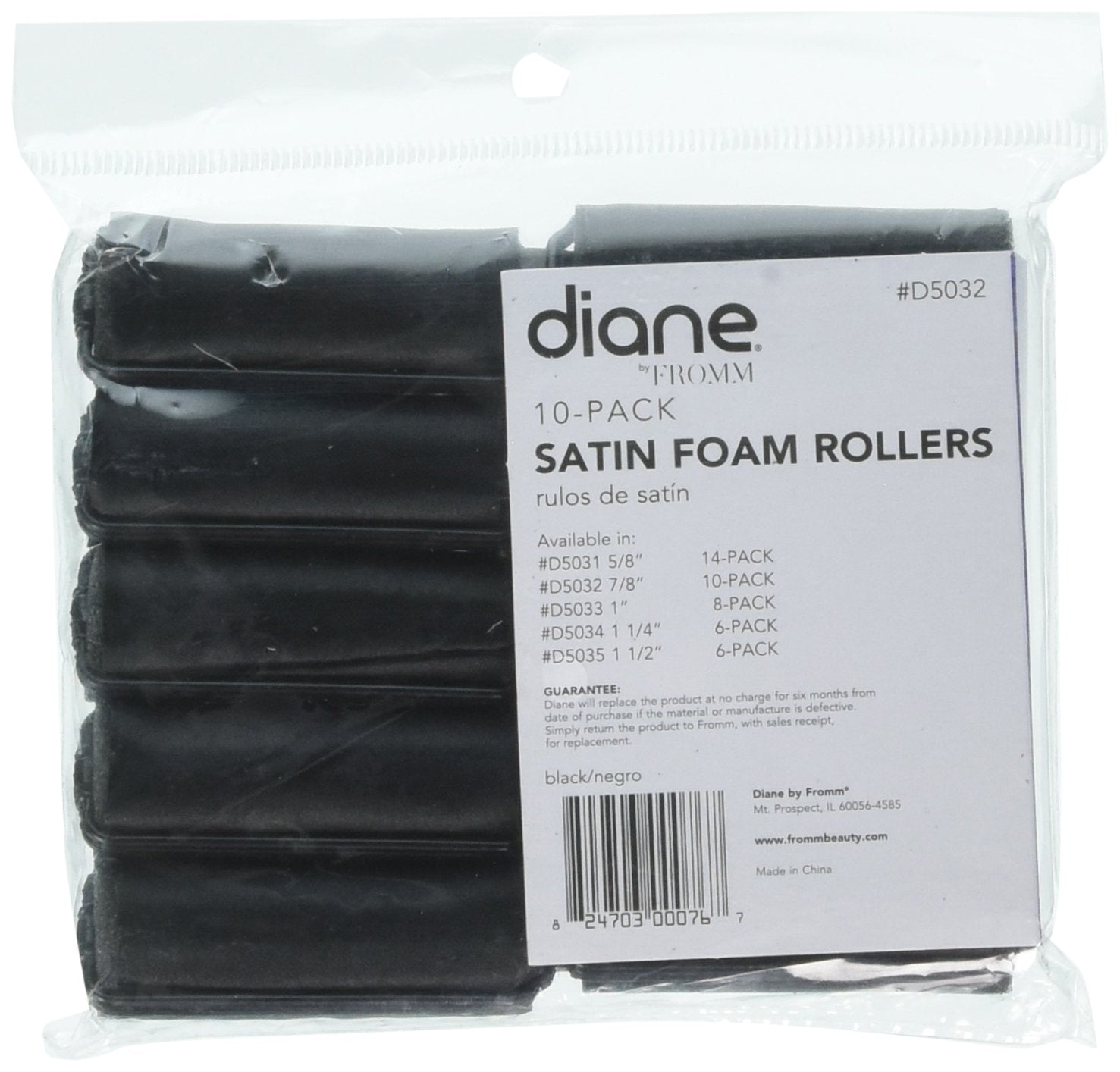 7/8 Inch : Diane Satin Foam Rollers, 7/8 Inch, 10 Count