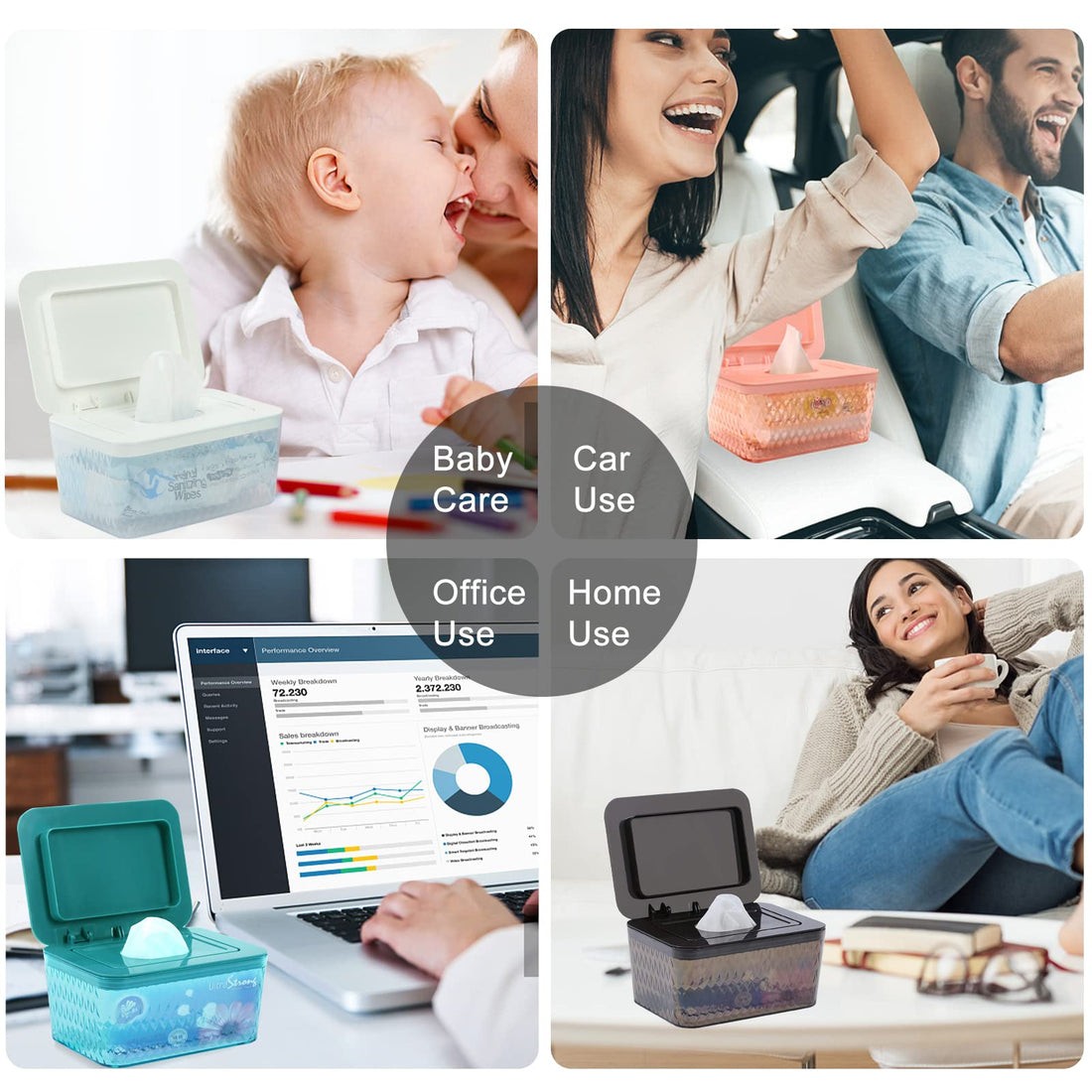 Hswt Wipes Dispenser Seal-Designed Wipe Dispenser Holder Wipes Case Box for Bathroom Keep Wipes Fresh, Dust-Proof & Non-Slip