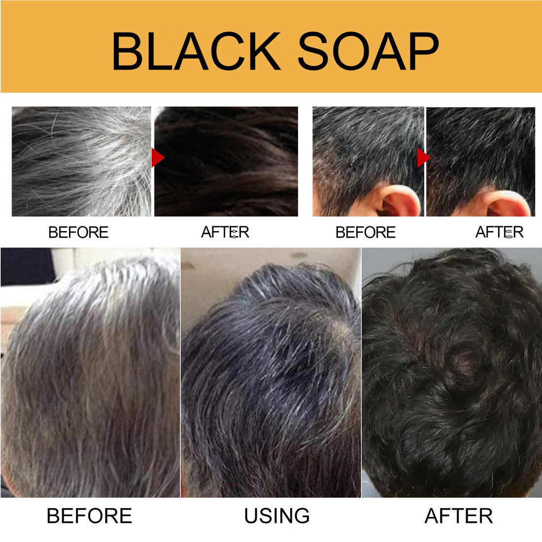 2Pcs Black Hair Darkening Shampoo Bars - Gray Reverse for Men, Root Coverage, and Mane Darkening