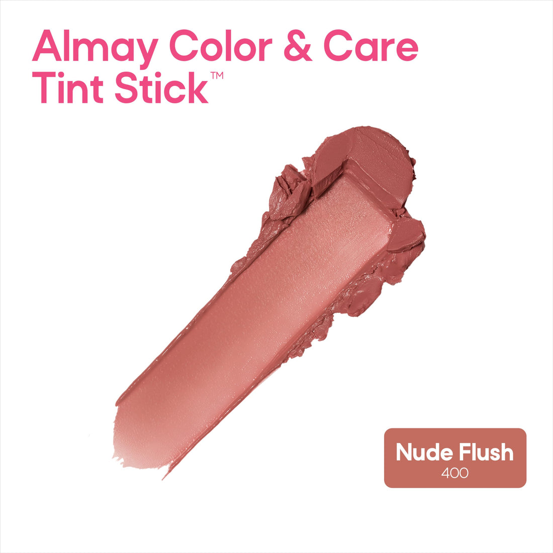 Almay Lip and Cheek Tint, Color & Care Tint Stick, Multi-Use Moisturizing Blush and Lip Color, Dewy Finish, 400 Nude Flush, 0.25 oz