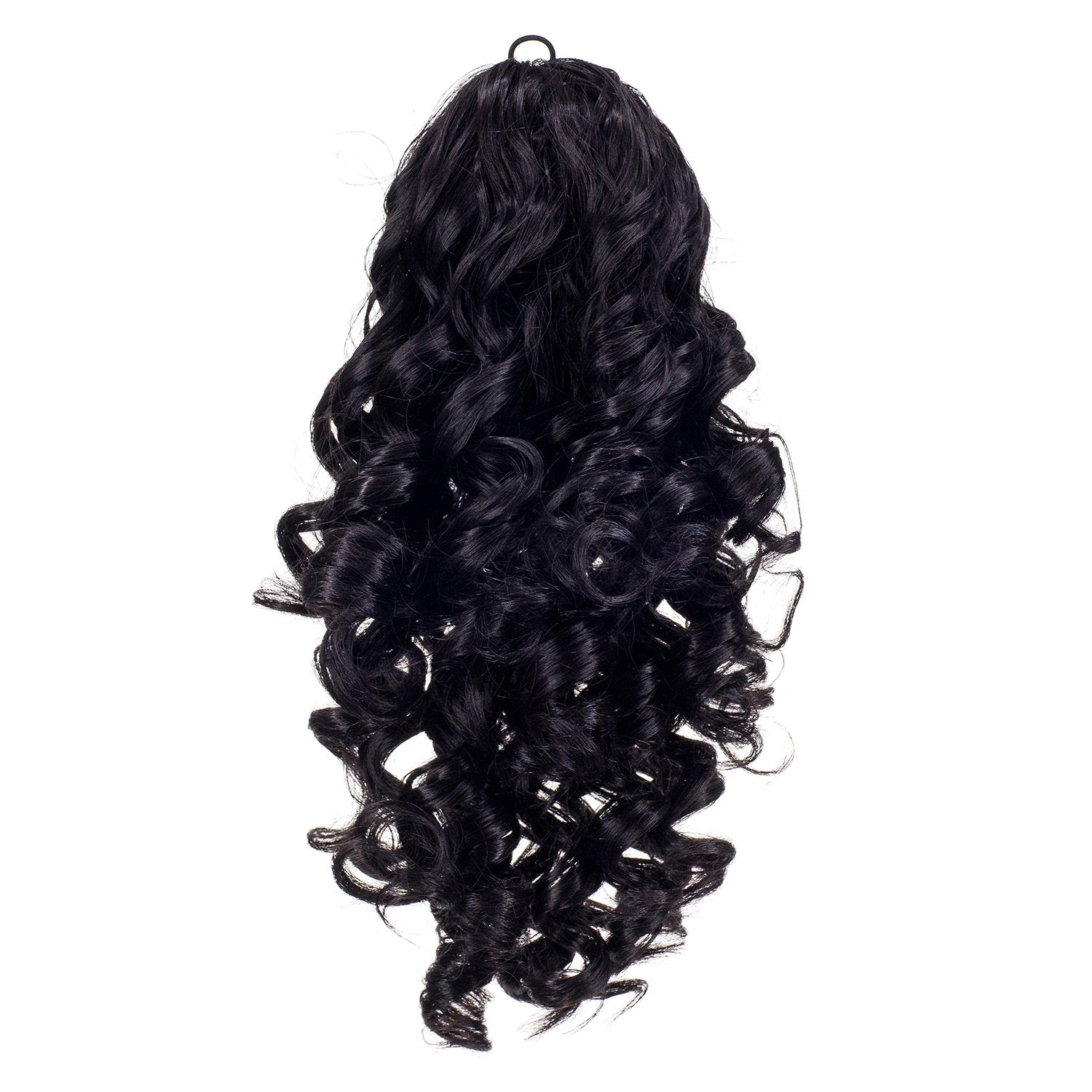 Off Black-1B# : SWACC 12-Inch Short Screw Curls Claw Clip Ponytail Extensions Synthetic Clip in Drawstring Curly Ponytail Hairpiece Jaw Clip Hair Extension (Off Black-1B#)