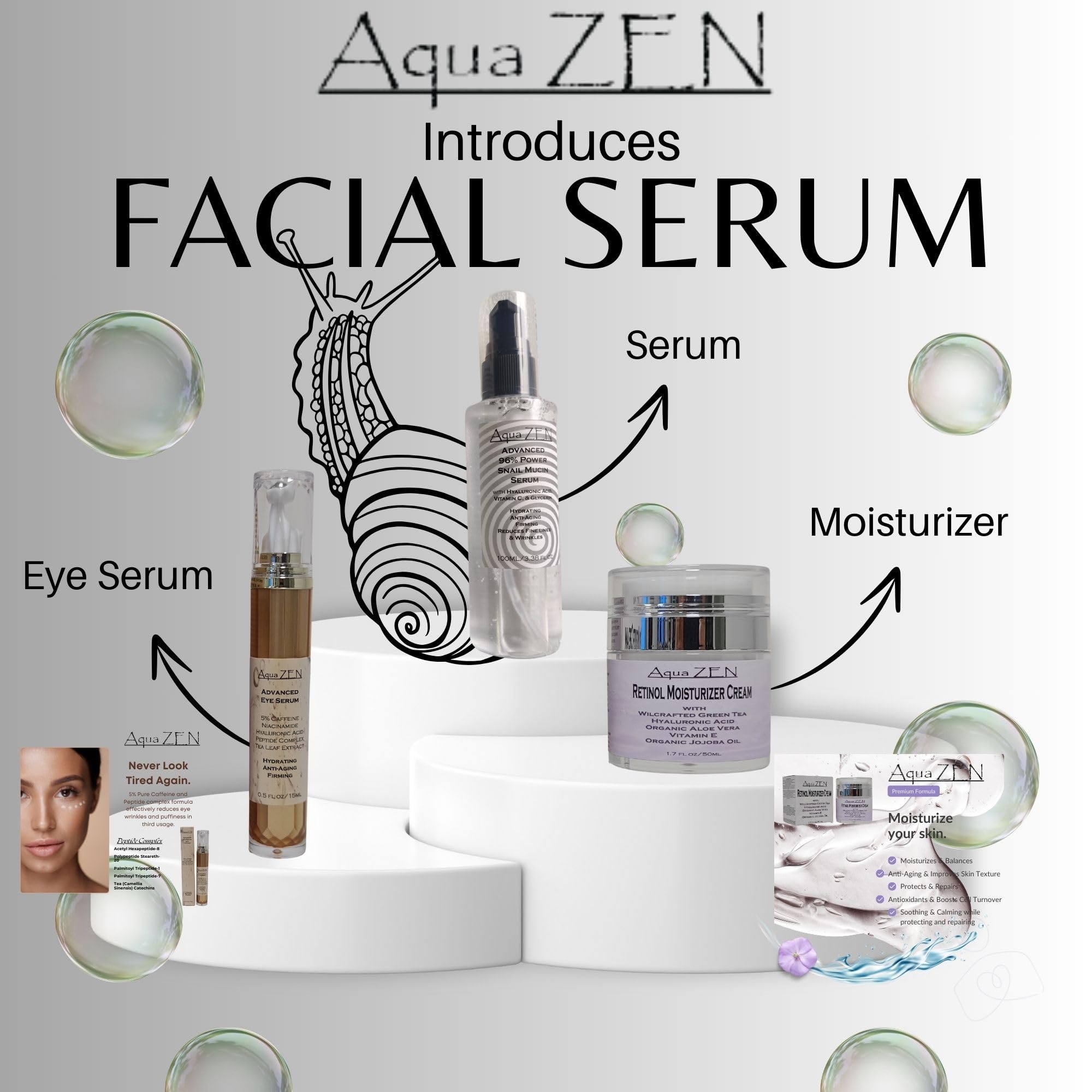 Advanced Snail Mucin Serum with Vitamin C & Hyaluronic Acid | Hydarates, Nourishes, & Rejuvenates Skin - Anti Aging, Brightening, & Evens Skin Tone | Korean Skincare