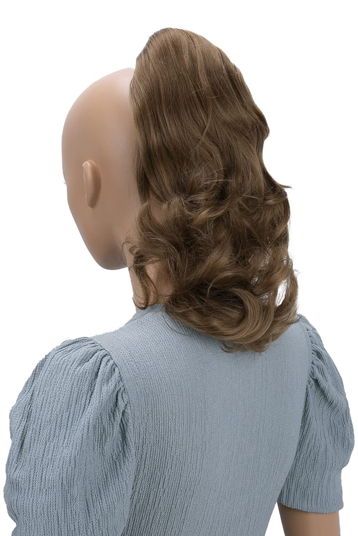 PRETTYSHOP 14Hair Piece Ponytail Extension Straight Light Curled Nature Looking Heat-Resisting Different Colors (medium brown H85_12)