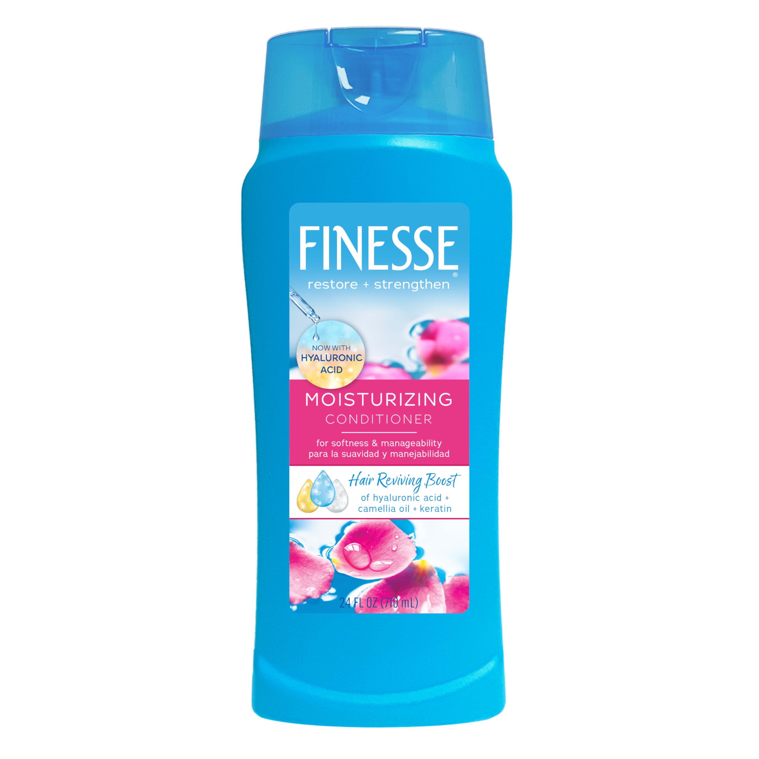 FINESSE Restore + Strengthen Moisturizing Conditioner, 24 oz, Moisturize & Repair Dry or Damaged Hair for Soft, Healthy Looking Hair