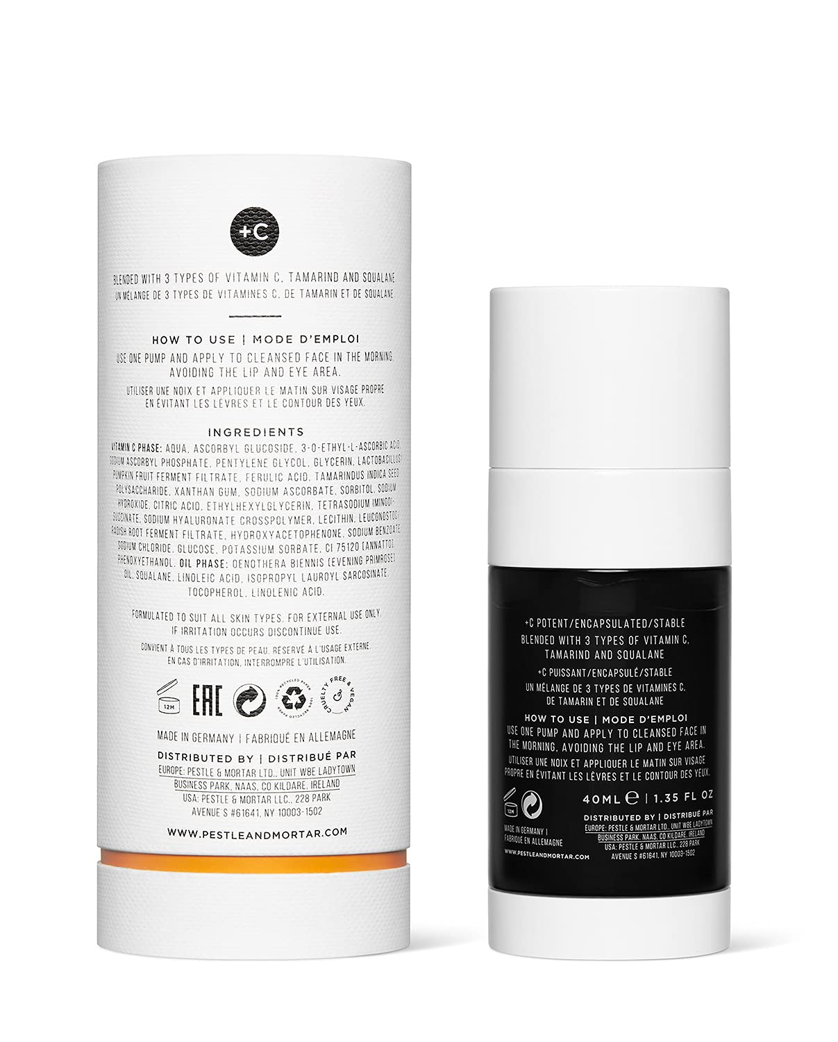 Pestle & Mortar Vitamin C 2 Phase Serum - Brightening and Clarifying Face Serum - 40ml