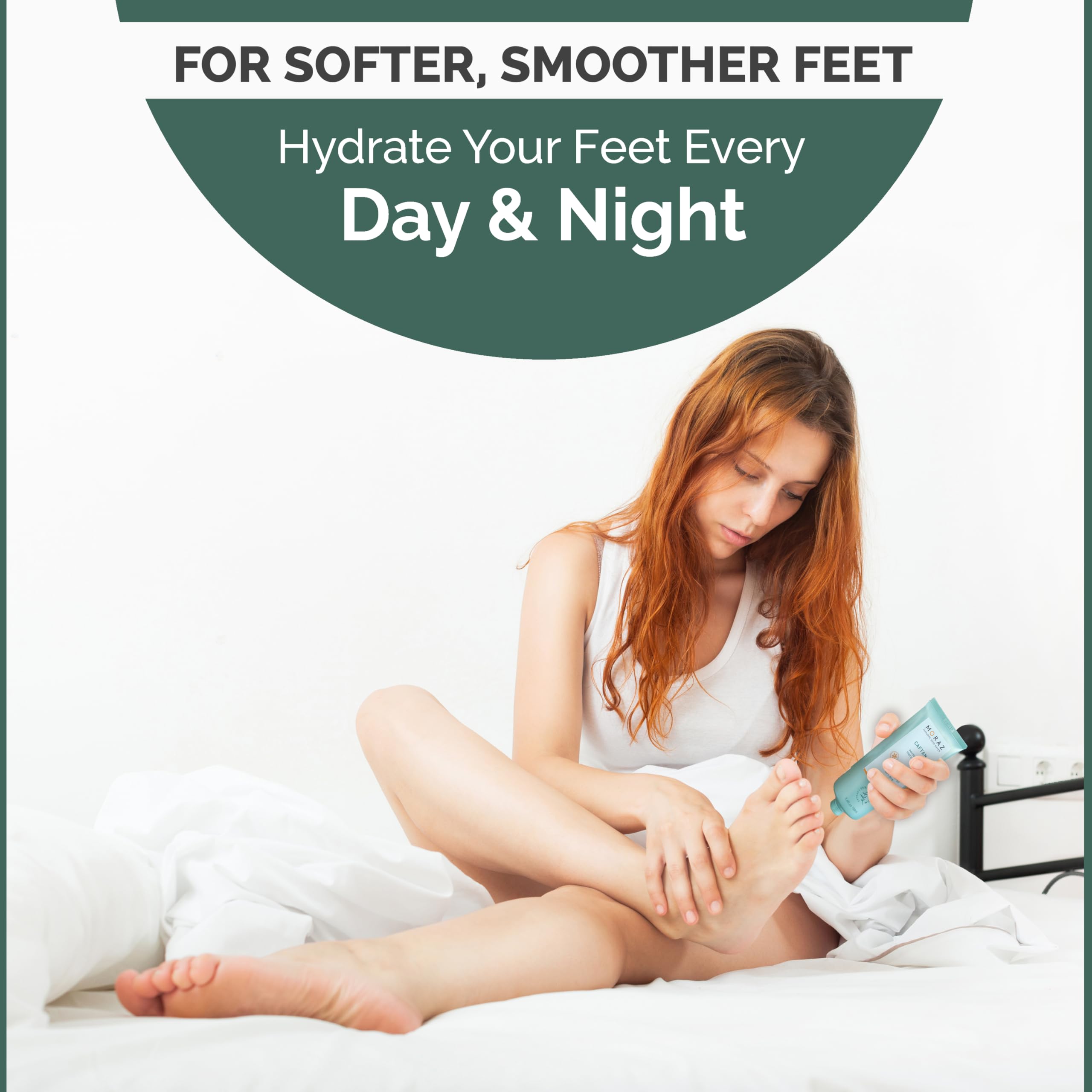 Herbal Foot Cream For Dry Skin By Moraz | 50 Ml | For Treating The Intensive Care For Extremely Dry Feet, Rough Patches And Cracked Heels. Easy & Quick Absorption. Wonderful Fragrance.