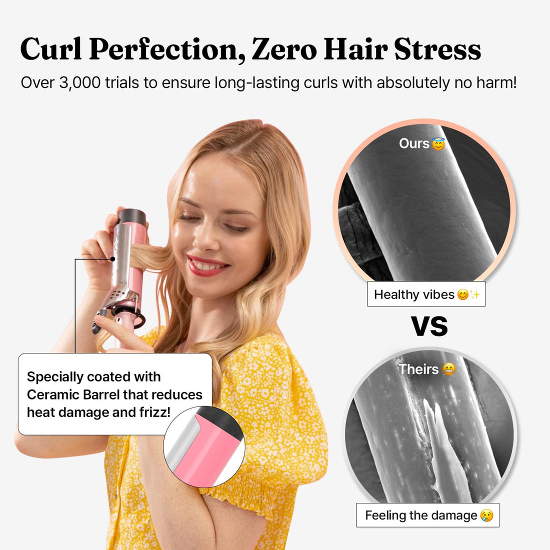 VODANA Professional GlamWave Ceramic Curling Iron, Natural Curls, Hair Curler, Curling Wand, Available in USA (1.6 inch, Black)