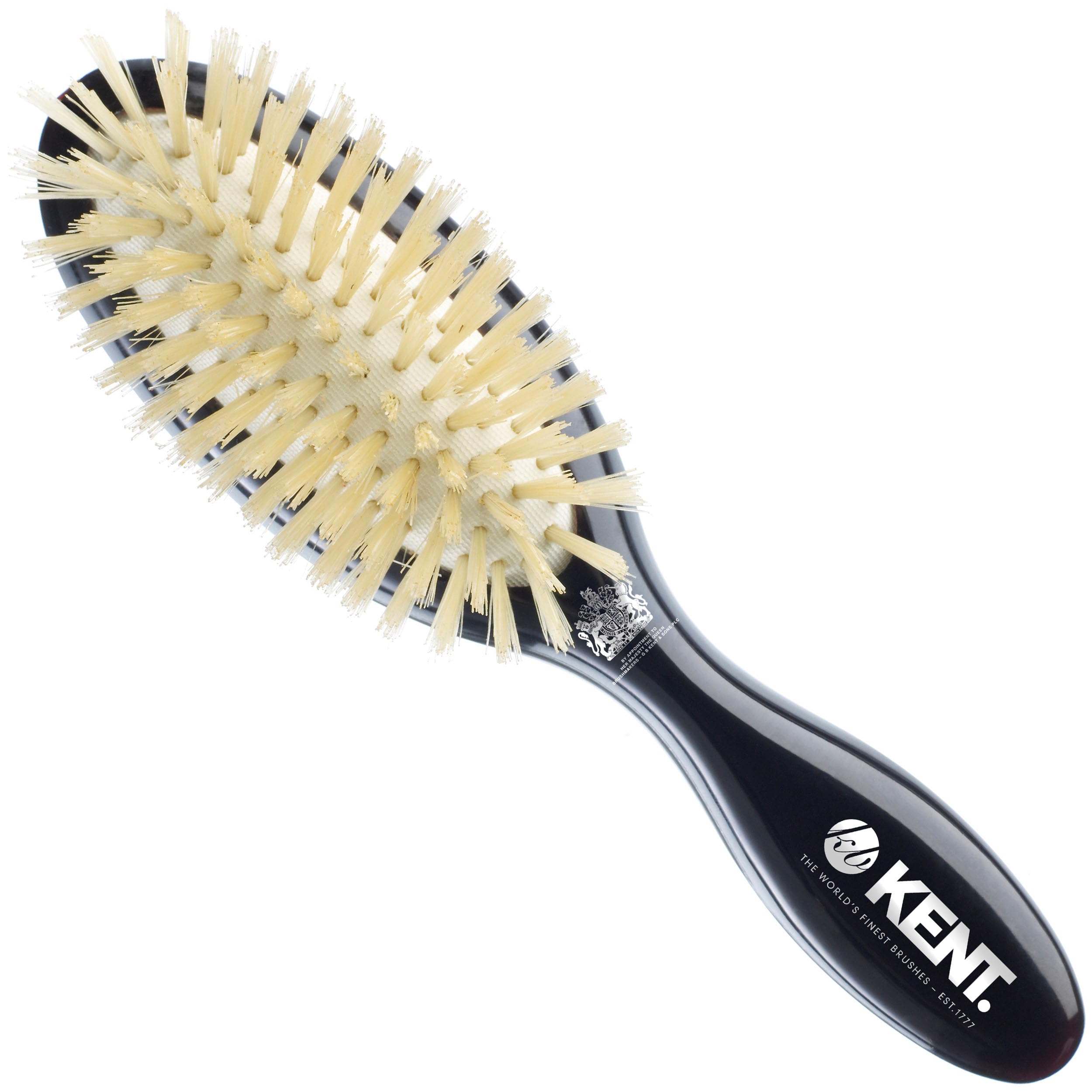 Kent CSMS Ruby Pure Black Natural Bristle Medium Dressing & Styling Premium Brush